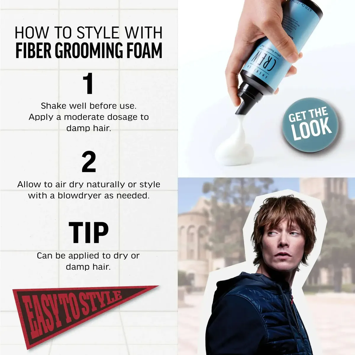 American Crew Fiber Grooming Foam 200ml, view 3