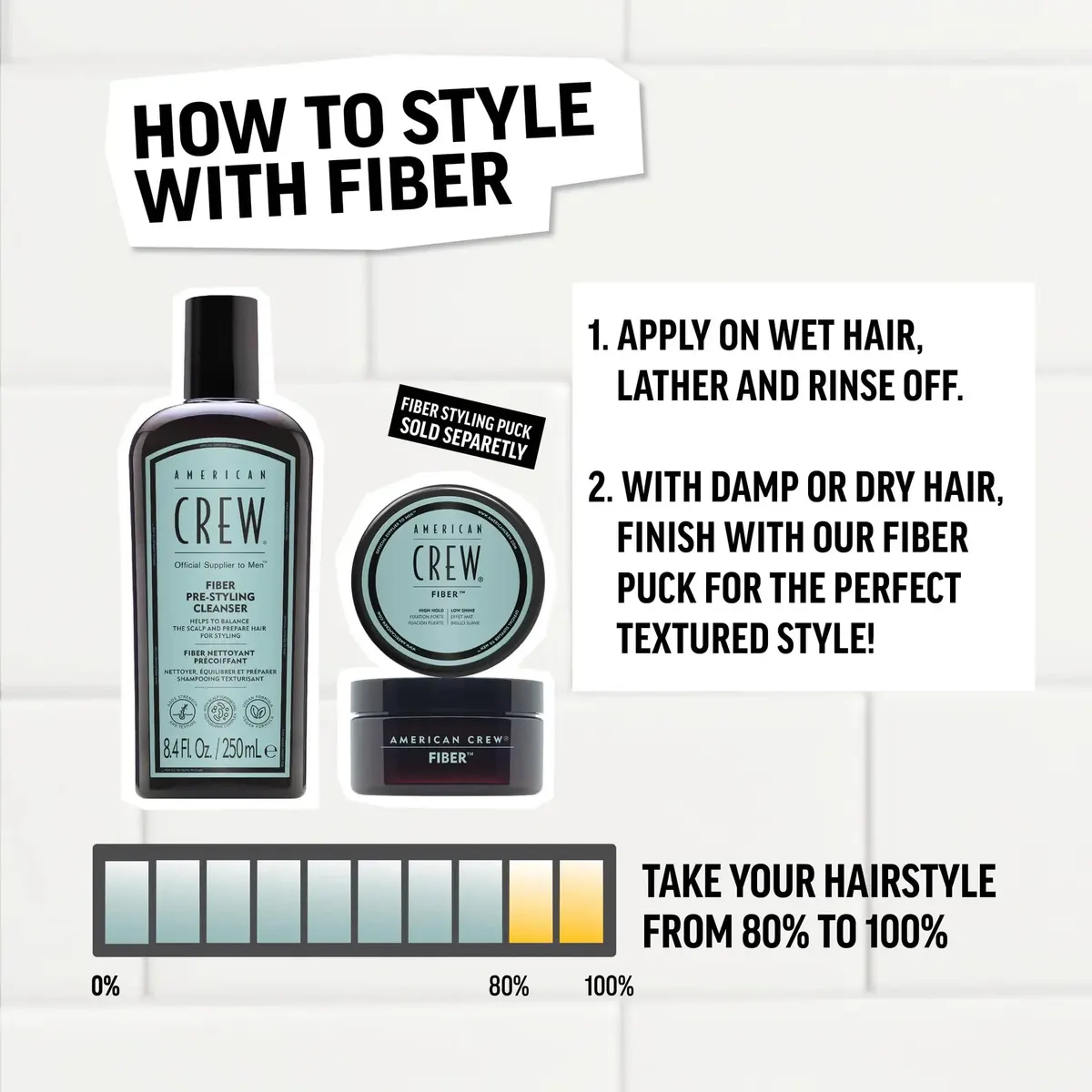 American Crew Fiber Pre-Styling Shampoo 250ml, view 6