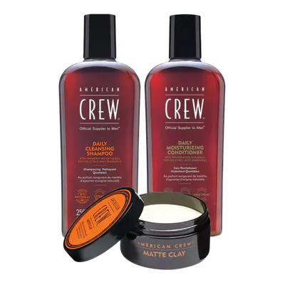 American Crew Matte Clay Hair & Styling Bundle