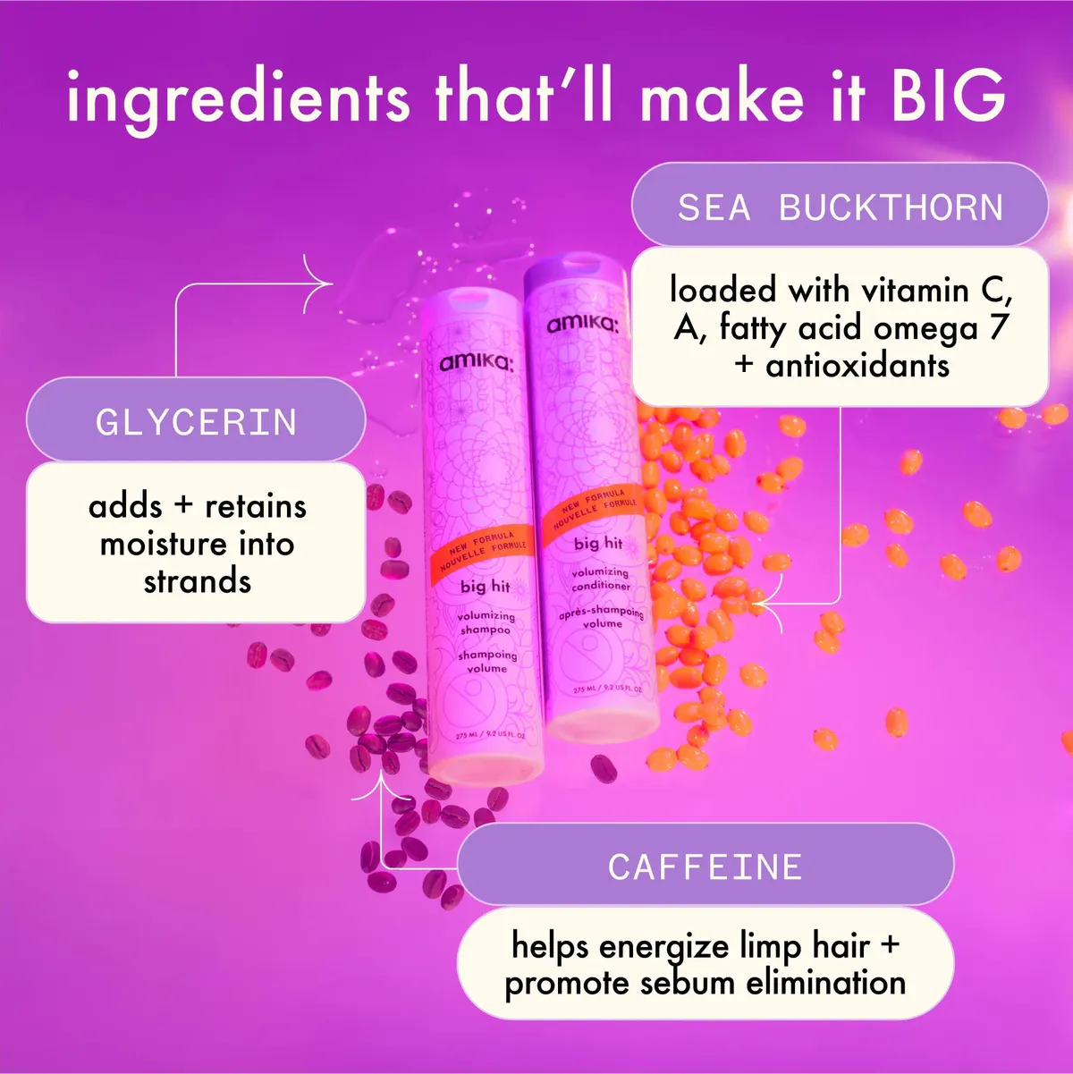 Amika Big Hit Volumizing Shampoo 275ml, view 6