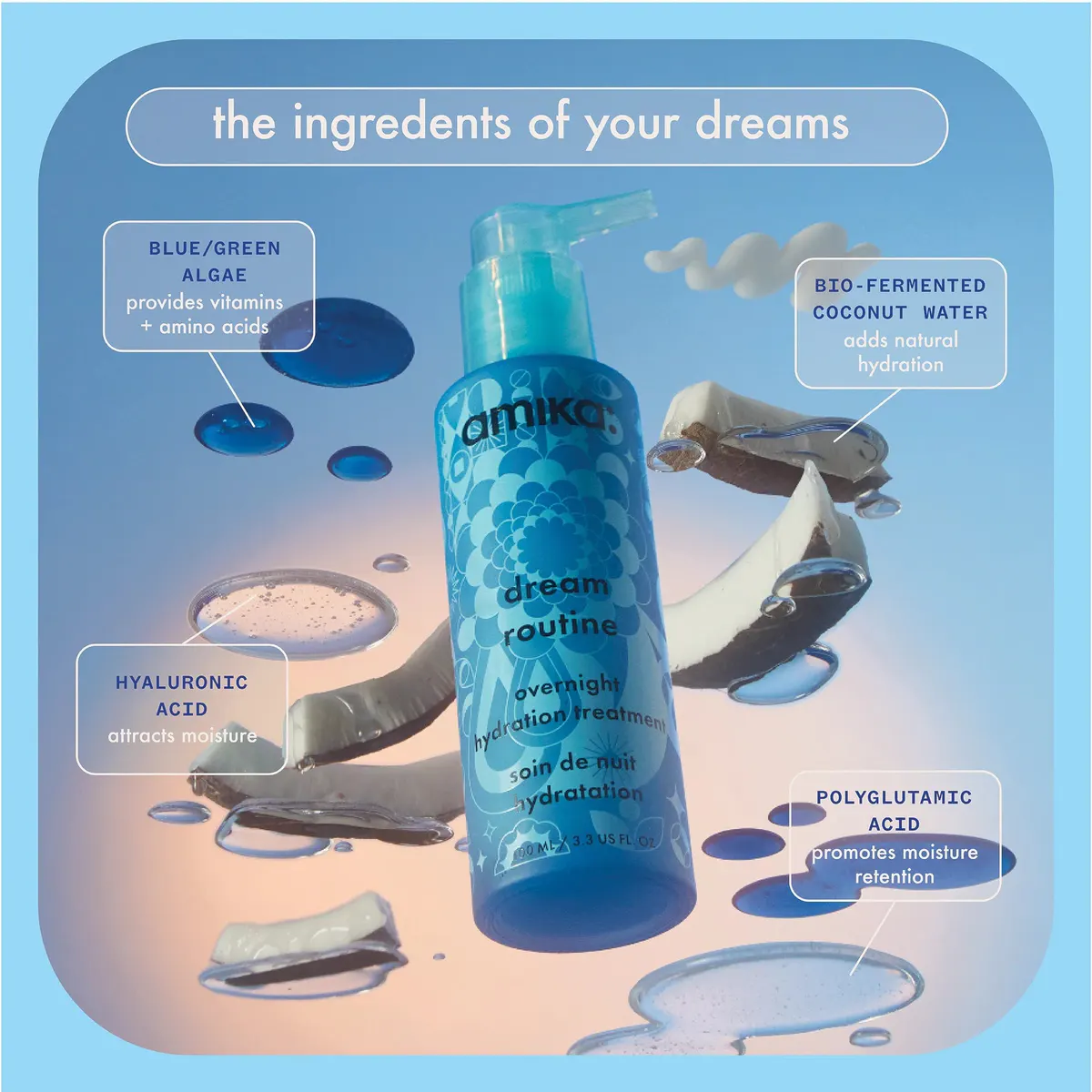 Amika Dream Routine Overnight Hydration Treatment 100ml, view 6