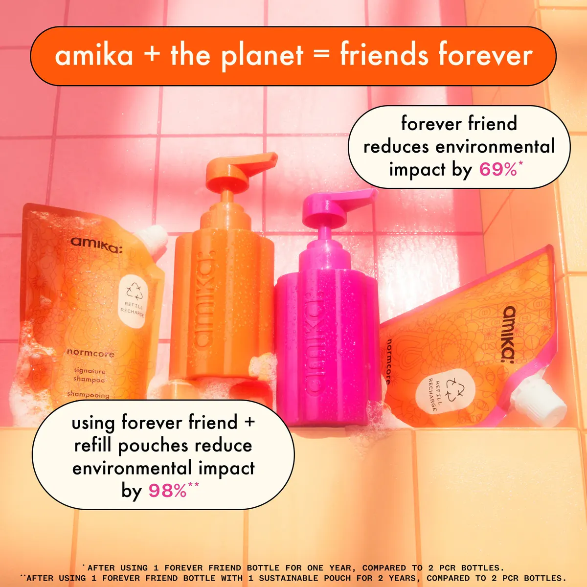 Amika Forever Friend Refillable Conditioner Bottle 300ml, view 3