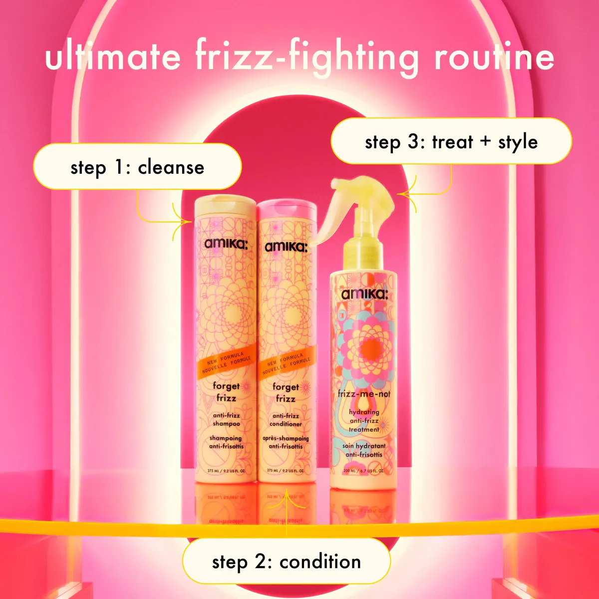 Amika Forget Frizz Anti-Frizz Shampoo 275ml, view 6