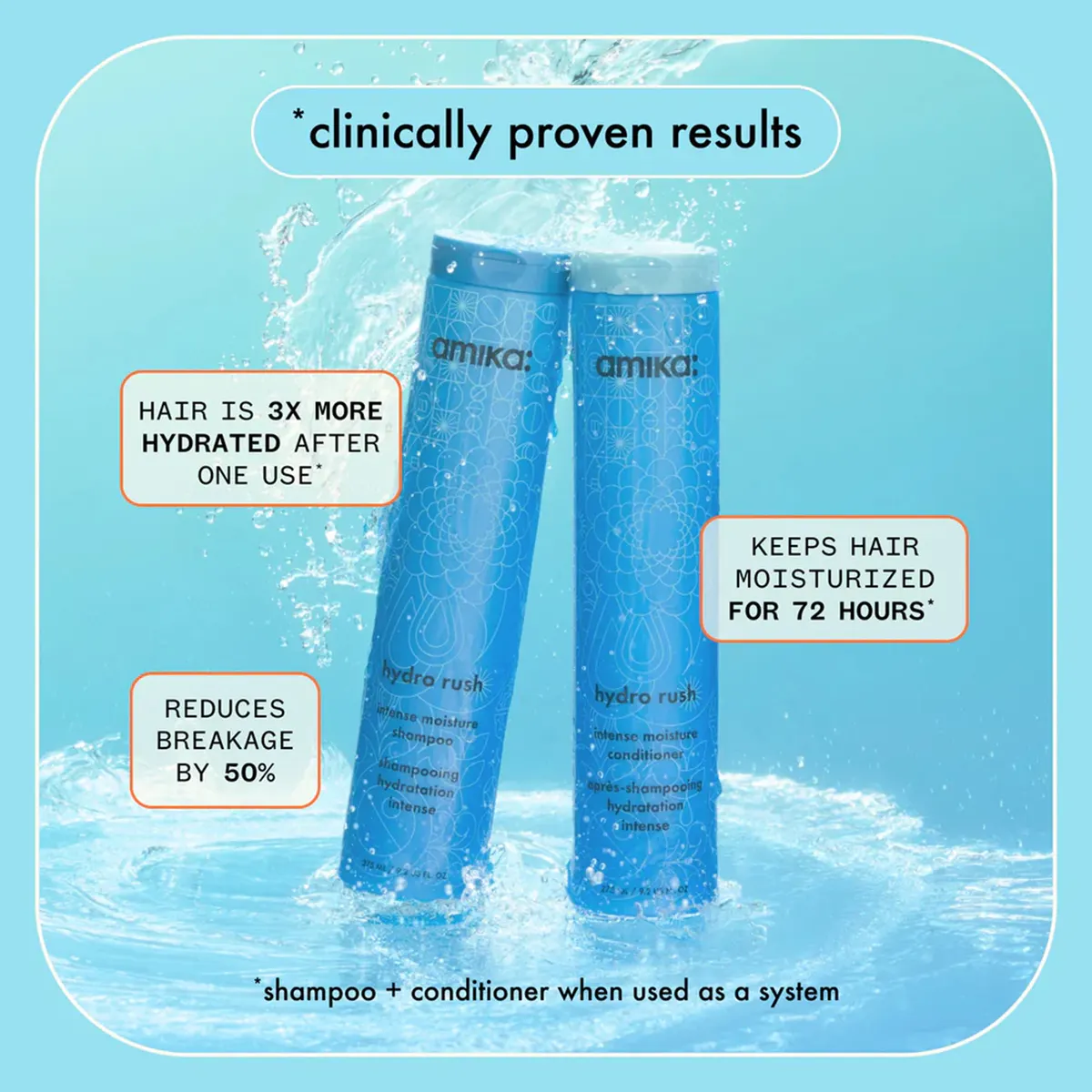 Amika Hydro Rush Intense Moisture Conditioner 275ml, view 6