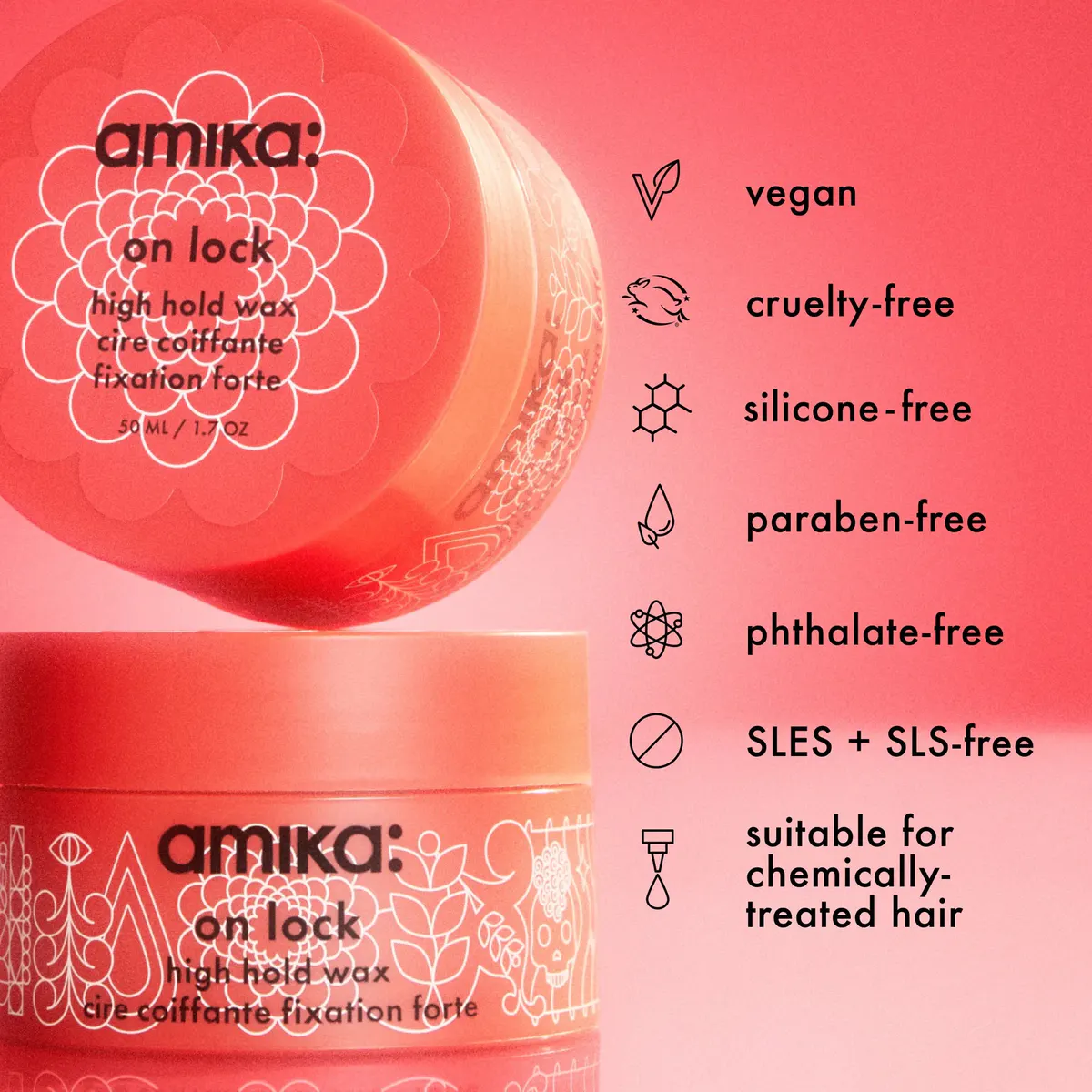 Amika On Lock High Hold Wax 50ml, view 4