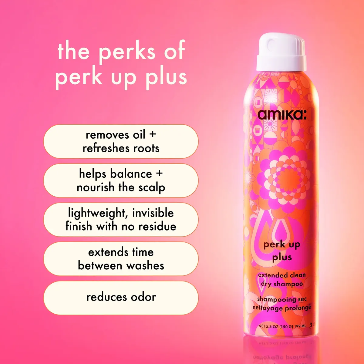 Amika Perk Up Plus Extended Clean Dry Shampoo 199ml, view 5