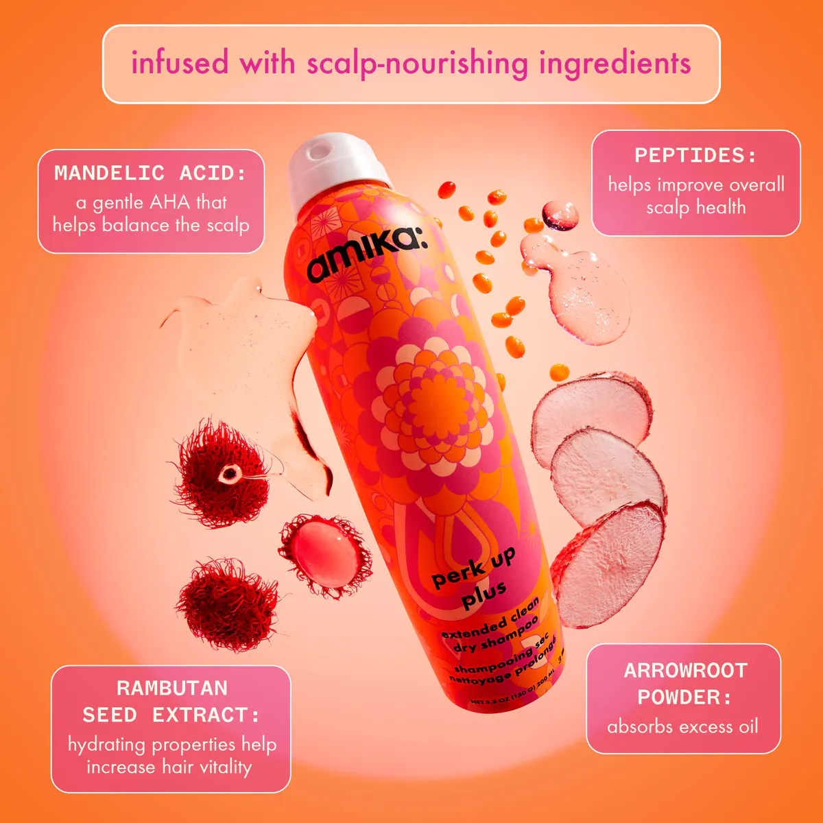 Amika Perk Up Plus Extended Clean Dry Shampoo 68ml, view 4
