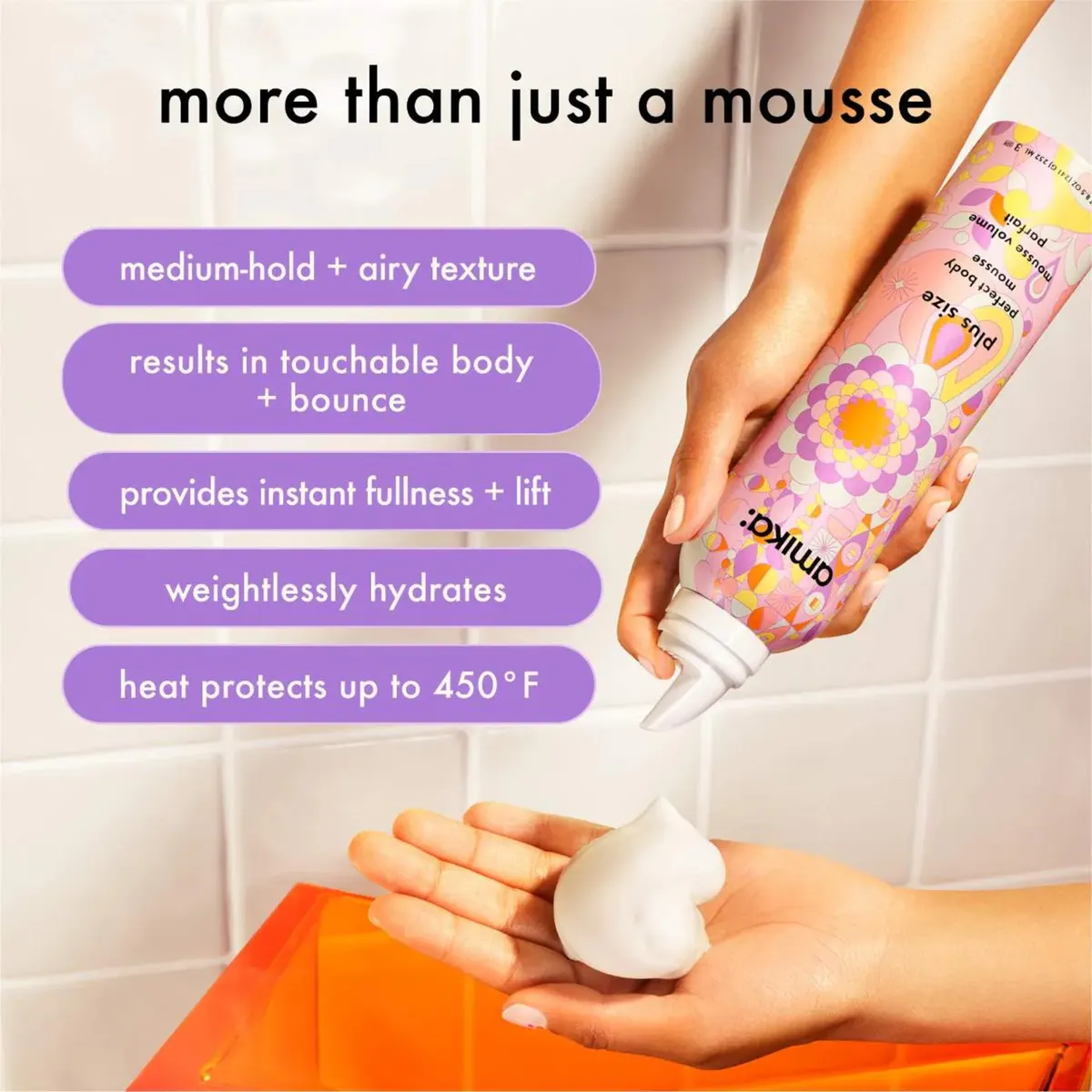 Amika Plus Size Perfect Body Mousse 252ml, view 3