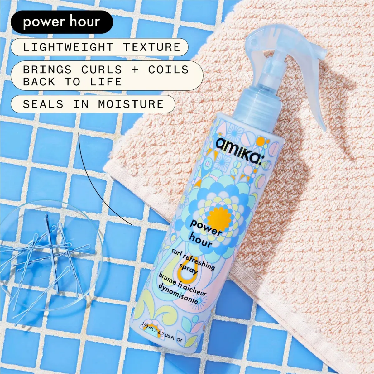 Amika Power Hour Curl Refreshing Spray 200ml, view 3