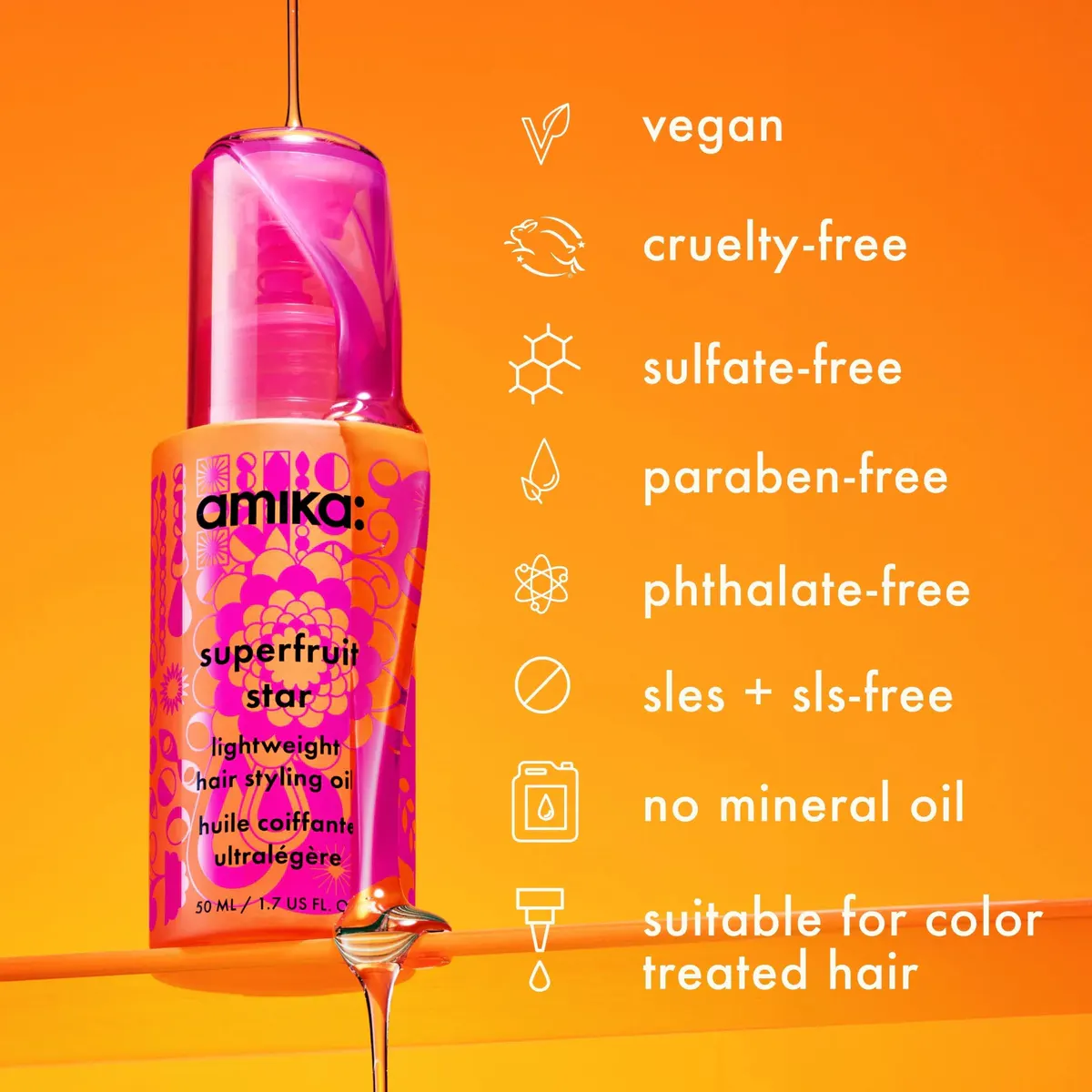 Amika Superfruit Star Styling Oil 50ml, view 5