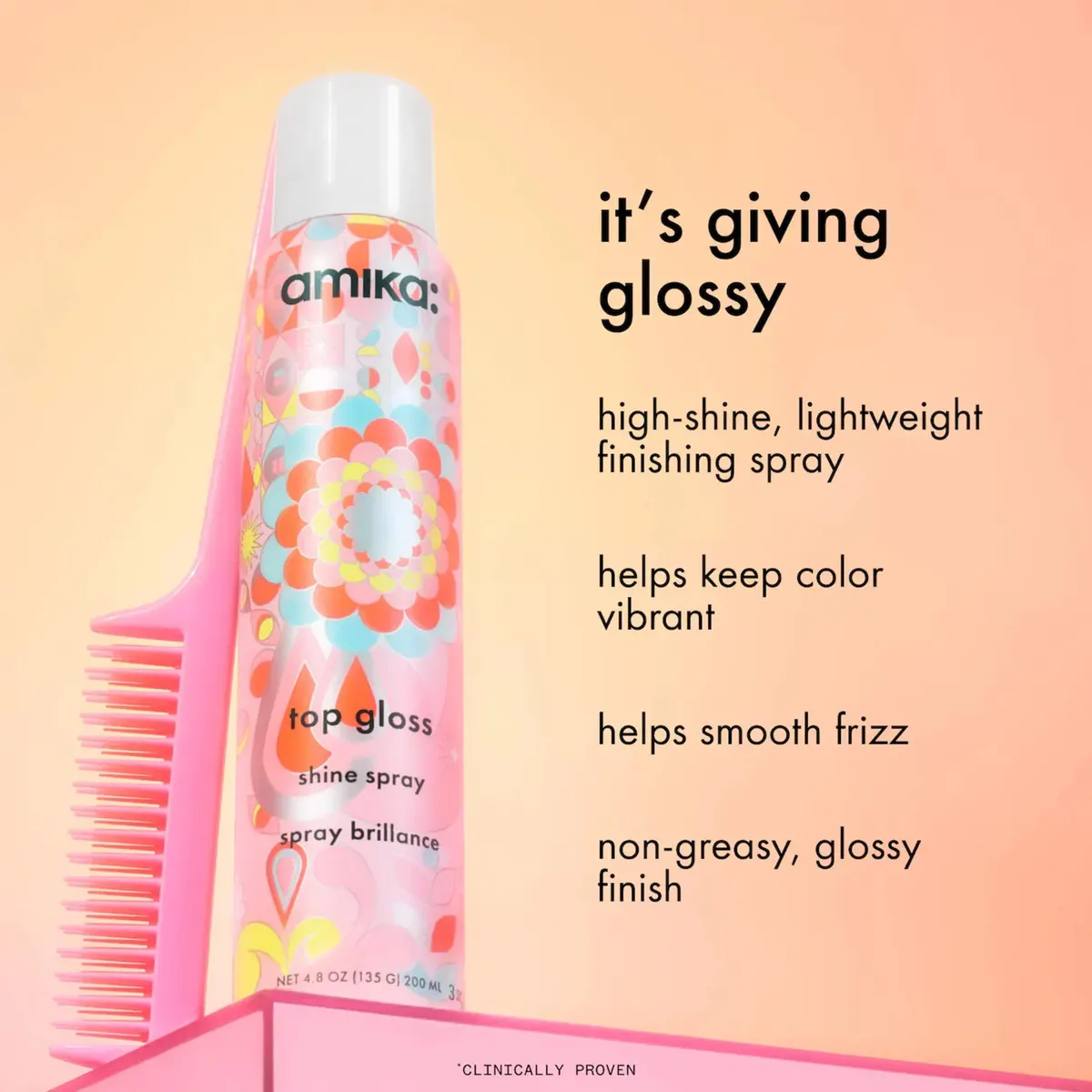 Amika Top Gloss Shine Spray 200ml, view 3