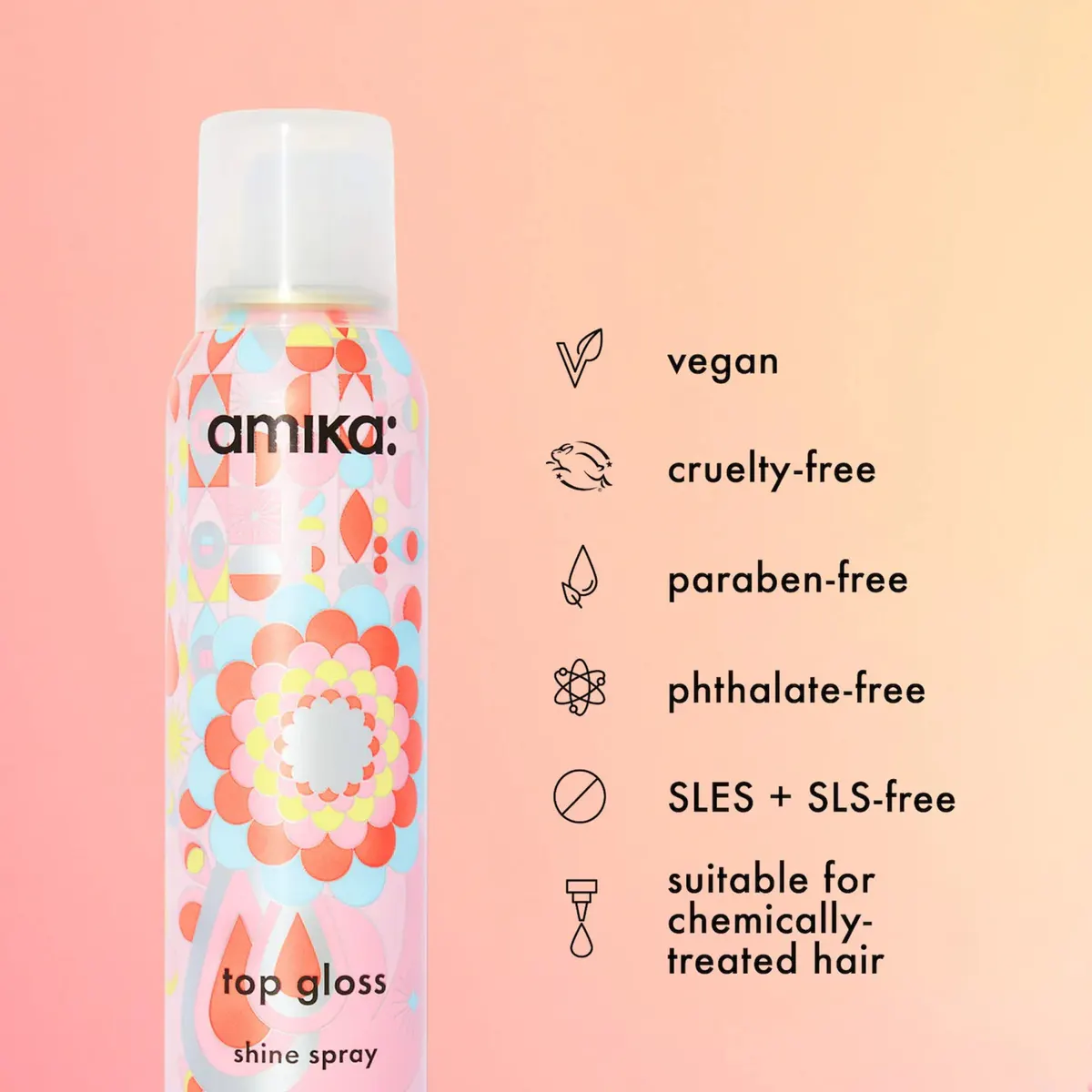 Amika Top Gloss Shine Spray 200ml, view 4
