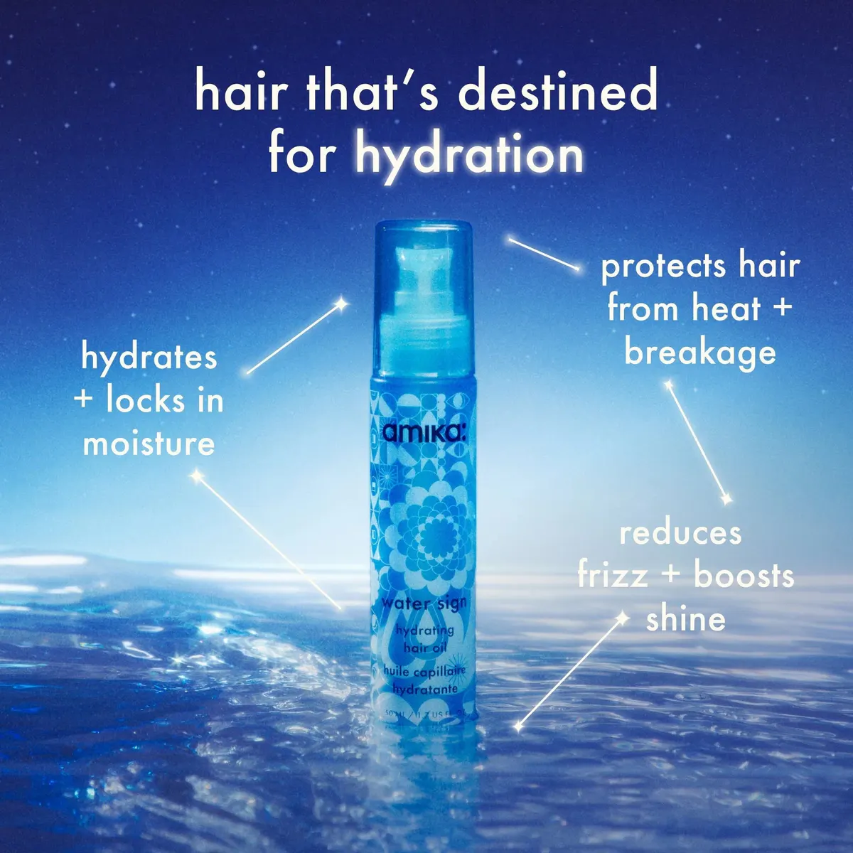 Amika Water Sign Hydrating Hair Oil 50ml, view 4