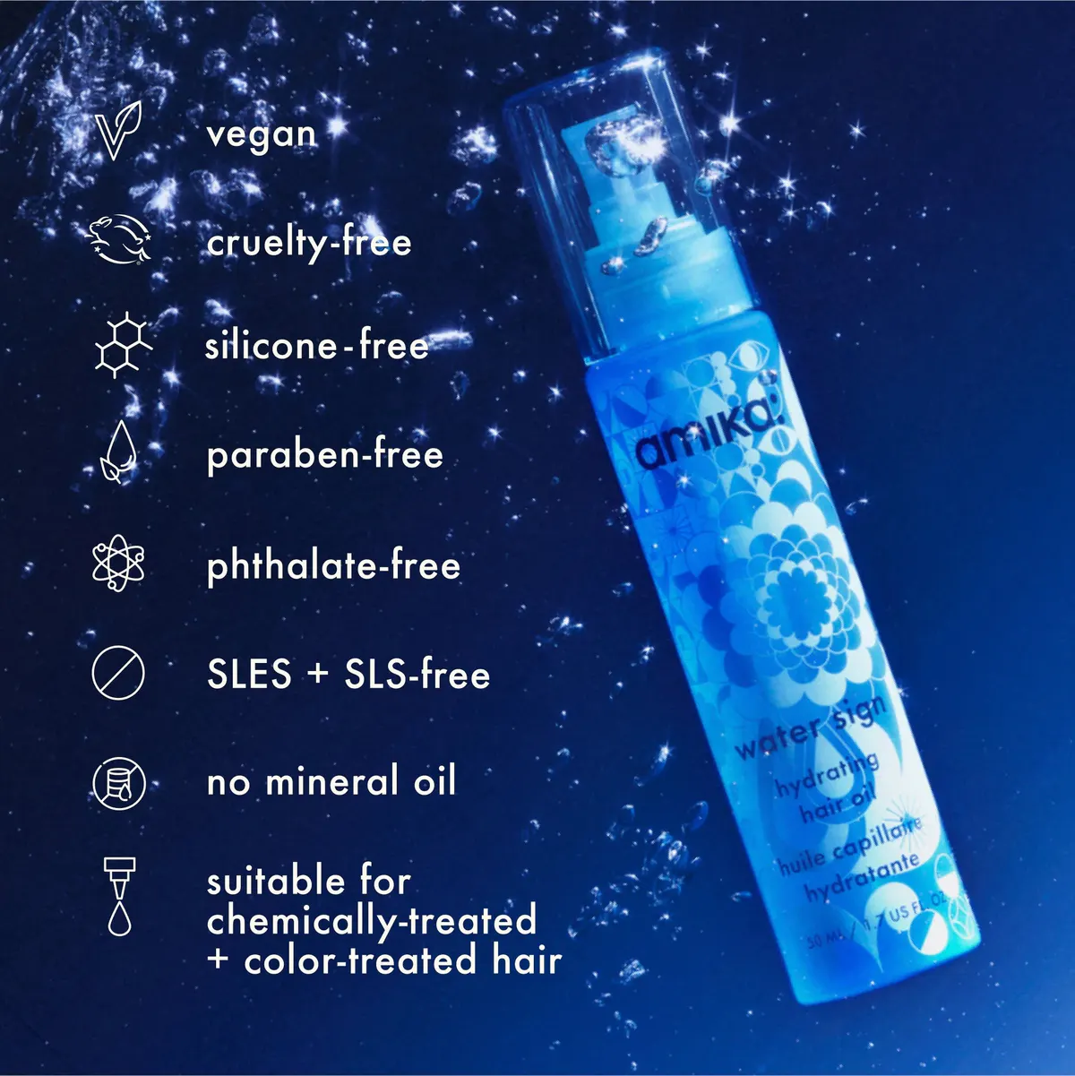 Amika Water Sign Hydrating Hair Oil 50ml, view 6
