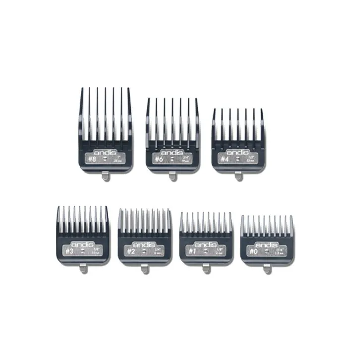 Andis Premium Metal Clip Comb Set 7 pcs - Sizes 0, 1, 2, 3, 4, 6, 8, view 2