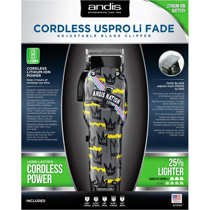Andis US Pro Li Fade Cordless Adjustable Blade Clipper, view 3