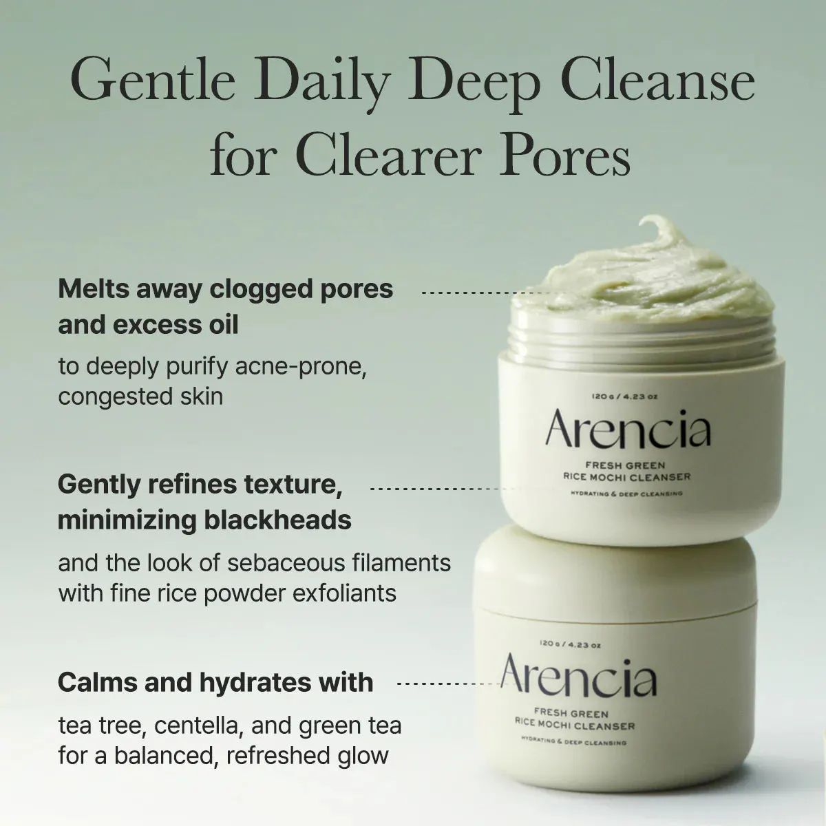 Arencia Fresh Green Rice Mochi Cleanser 120g, view 4