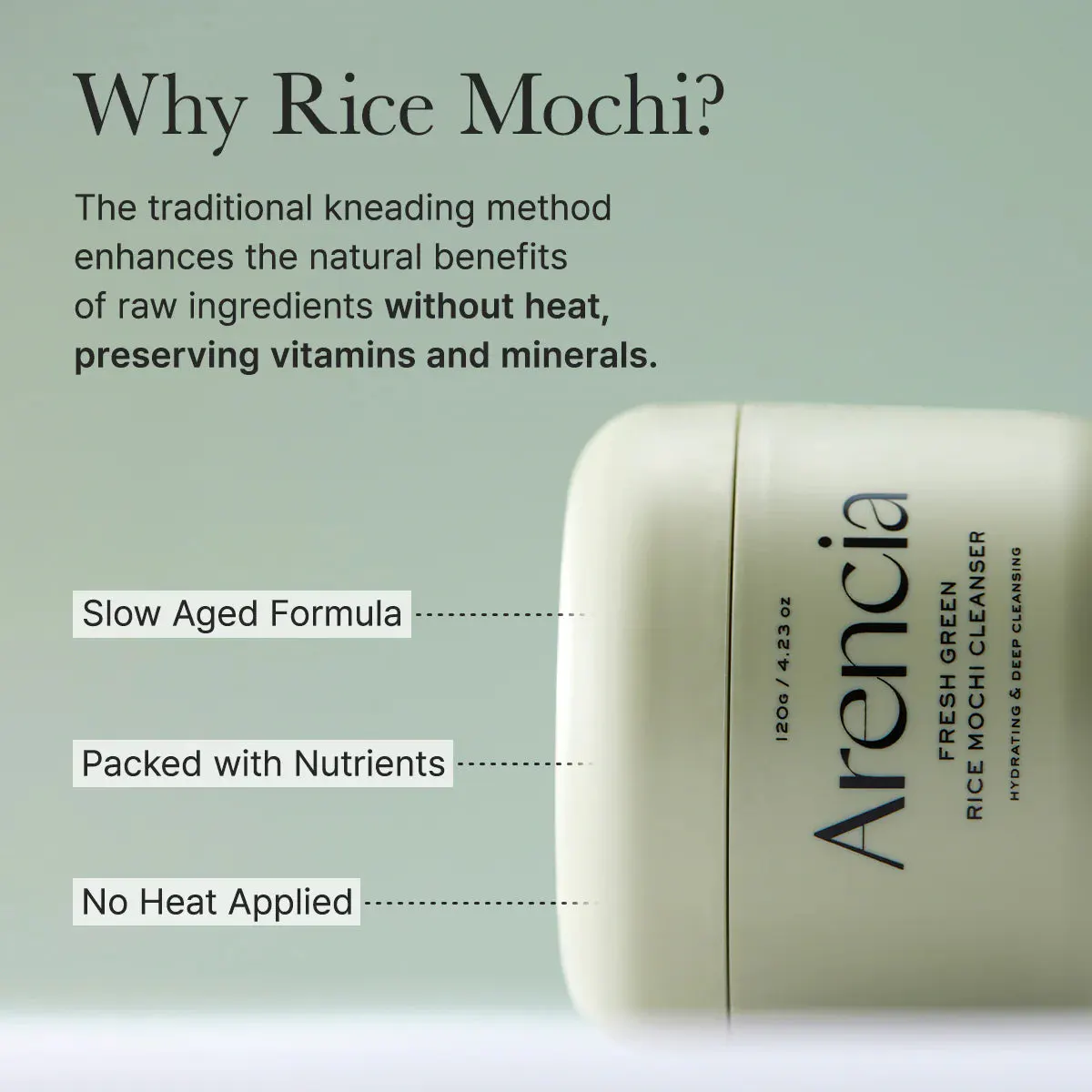 Arencia Fresh Green Rice Mochi Cleanser 120g, view 6