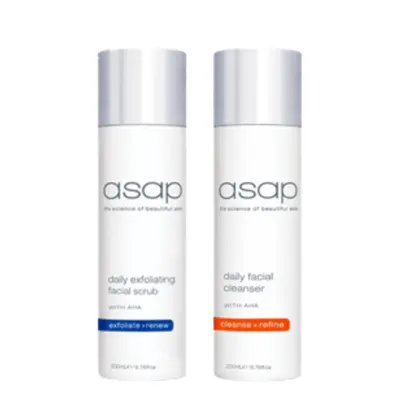 asap Daily Facial Cleanser and Exfoliating Facial Scrub 200ml Bundle