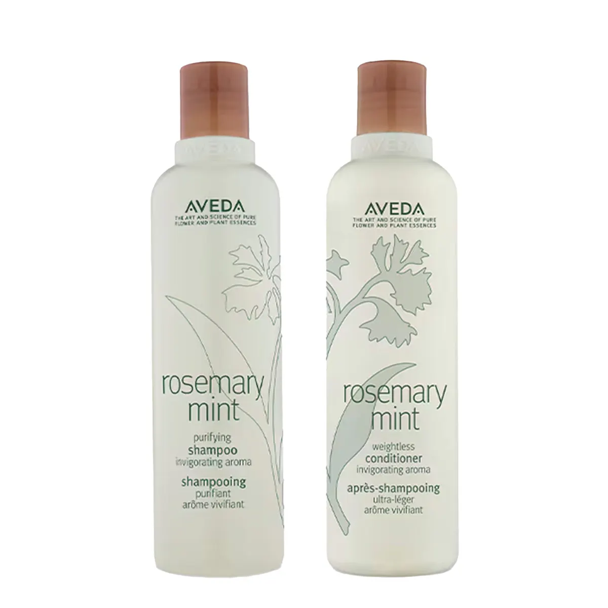 Aveda Rosemary Mint Purifying Shampoo and Weightless Conditioner 250ml Bundle