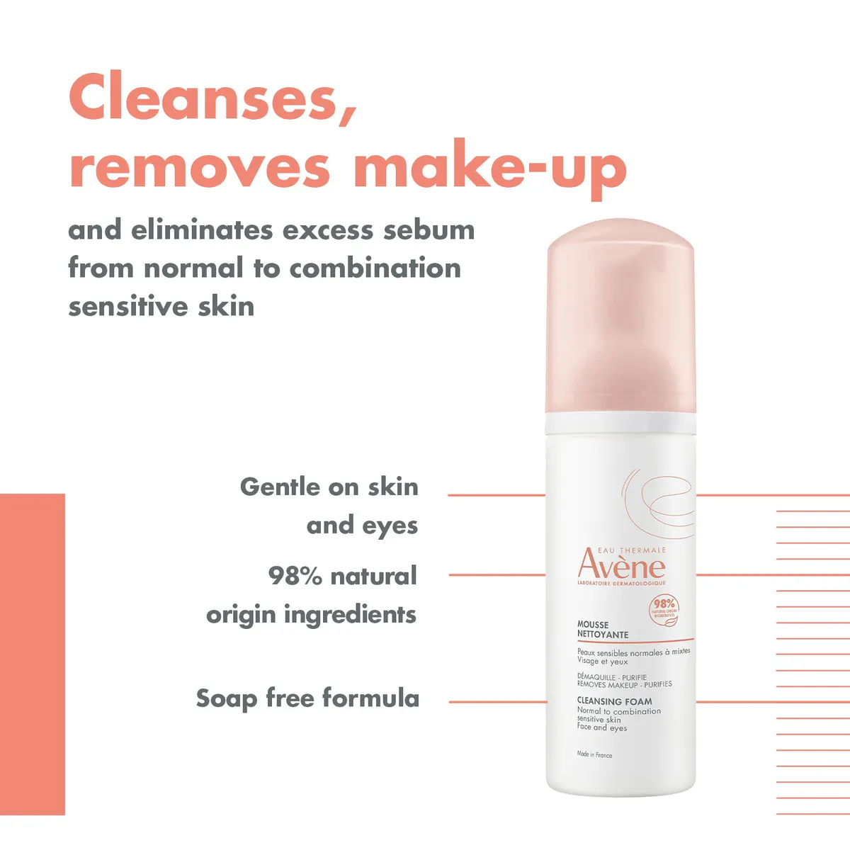 Avène Cleansing Foam 150ml - Cleanser for Sensitive Skin, view 2