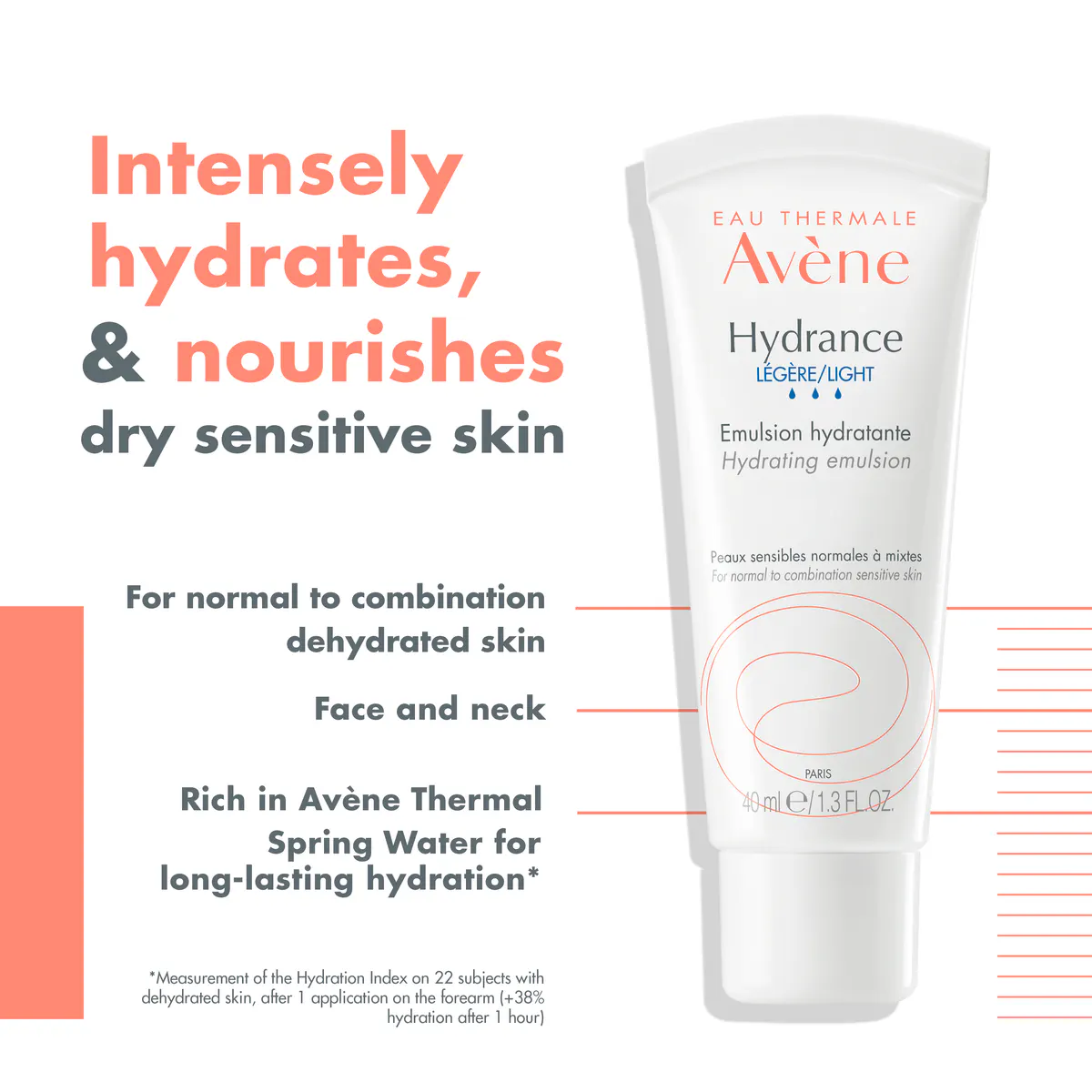 Avène Hydrance Light Hydrating Emulsion 40ml - Moisturiser for Dehydrated Skin, view 2
