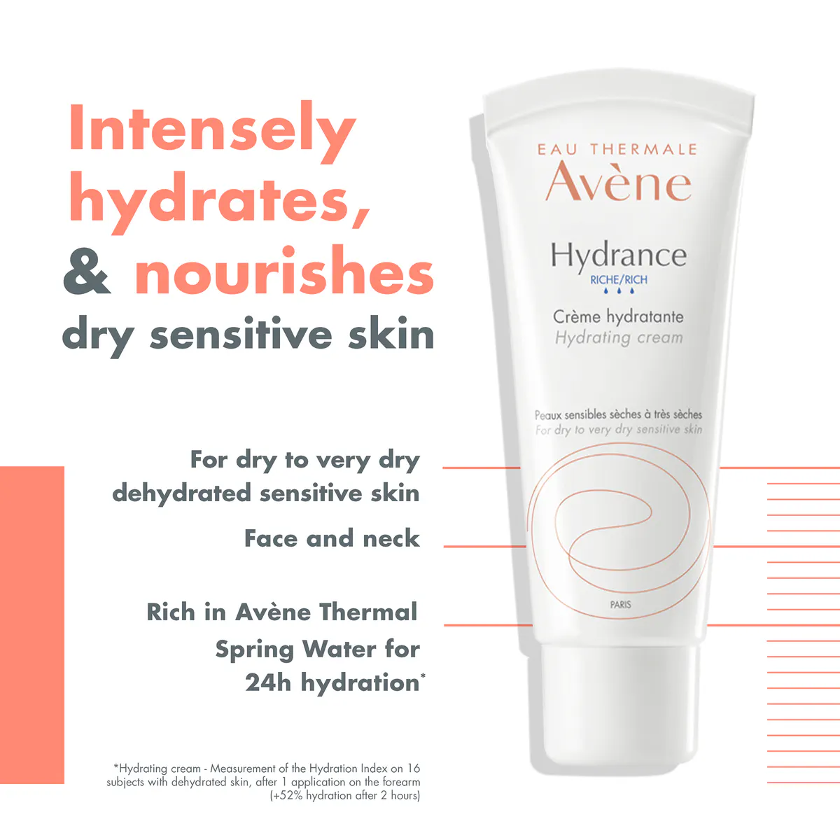 Avène Hydrance Rich Hydrating Cream 40ml - Moisturiser for Dehydrated Skin, view 3