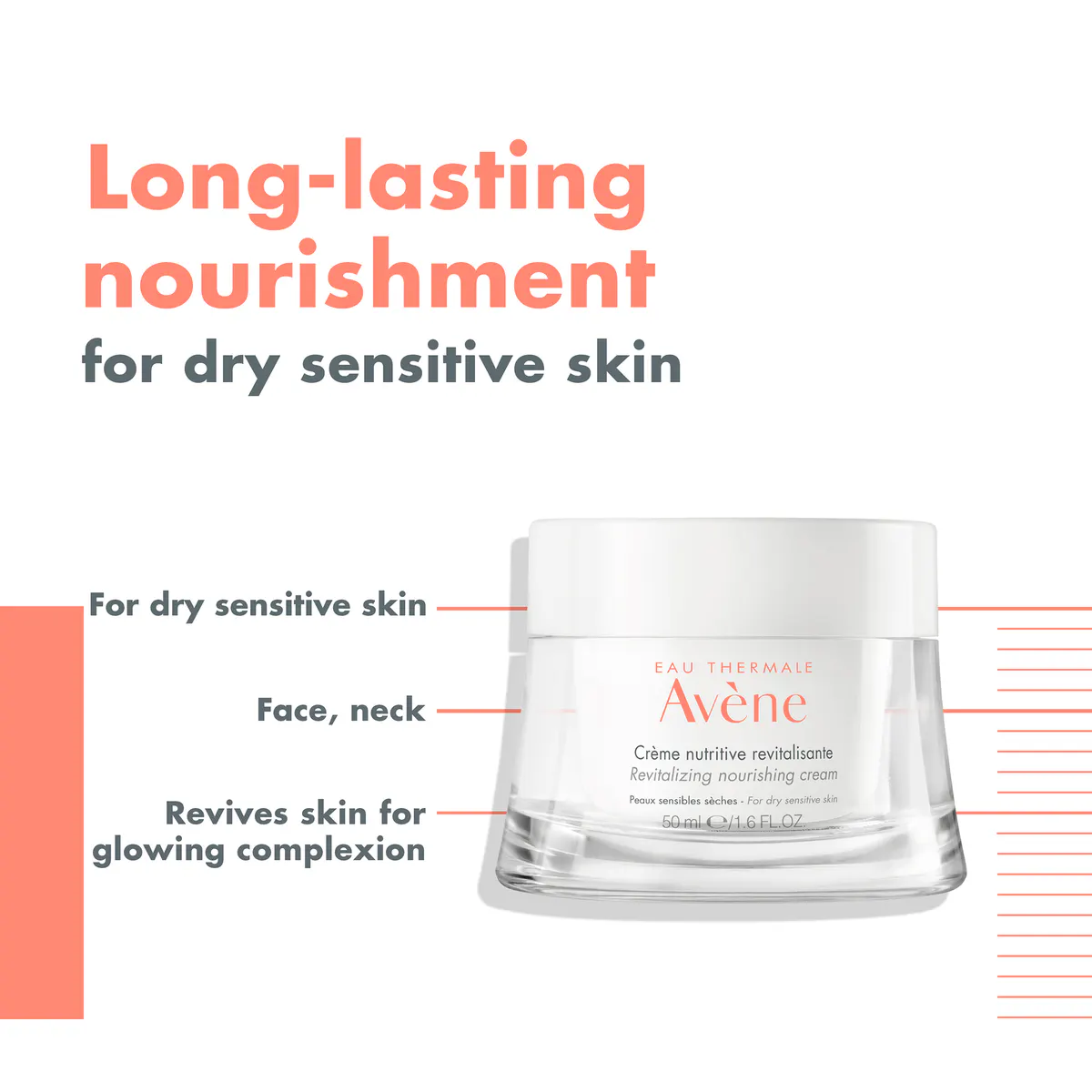 Avène Revitalising Nourishing Cream 50ml - Moisturiser for Dry Sensitive Skin, view 3