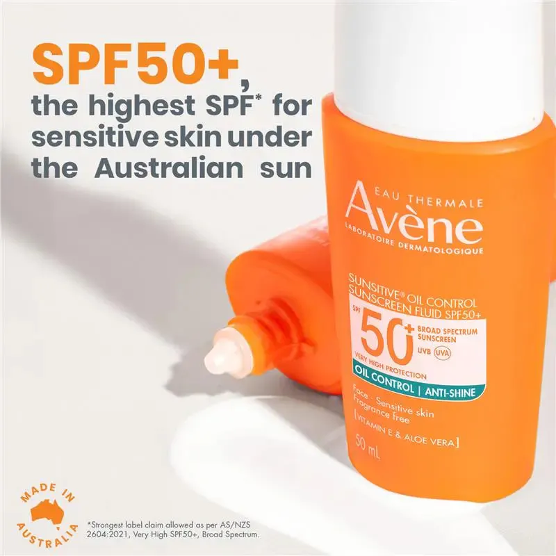 Avène Sunsitive Oil Control Sunscreen Fluid SPF50+ 50ml, view 3