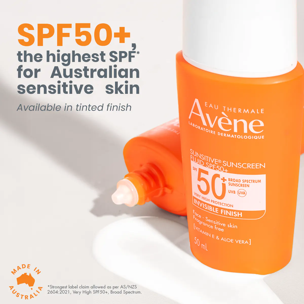 Avène Sunsitive Sunscreen Fluid SPF50+ 50ml, view 3