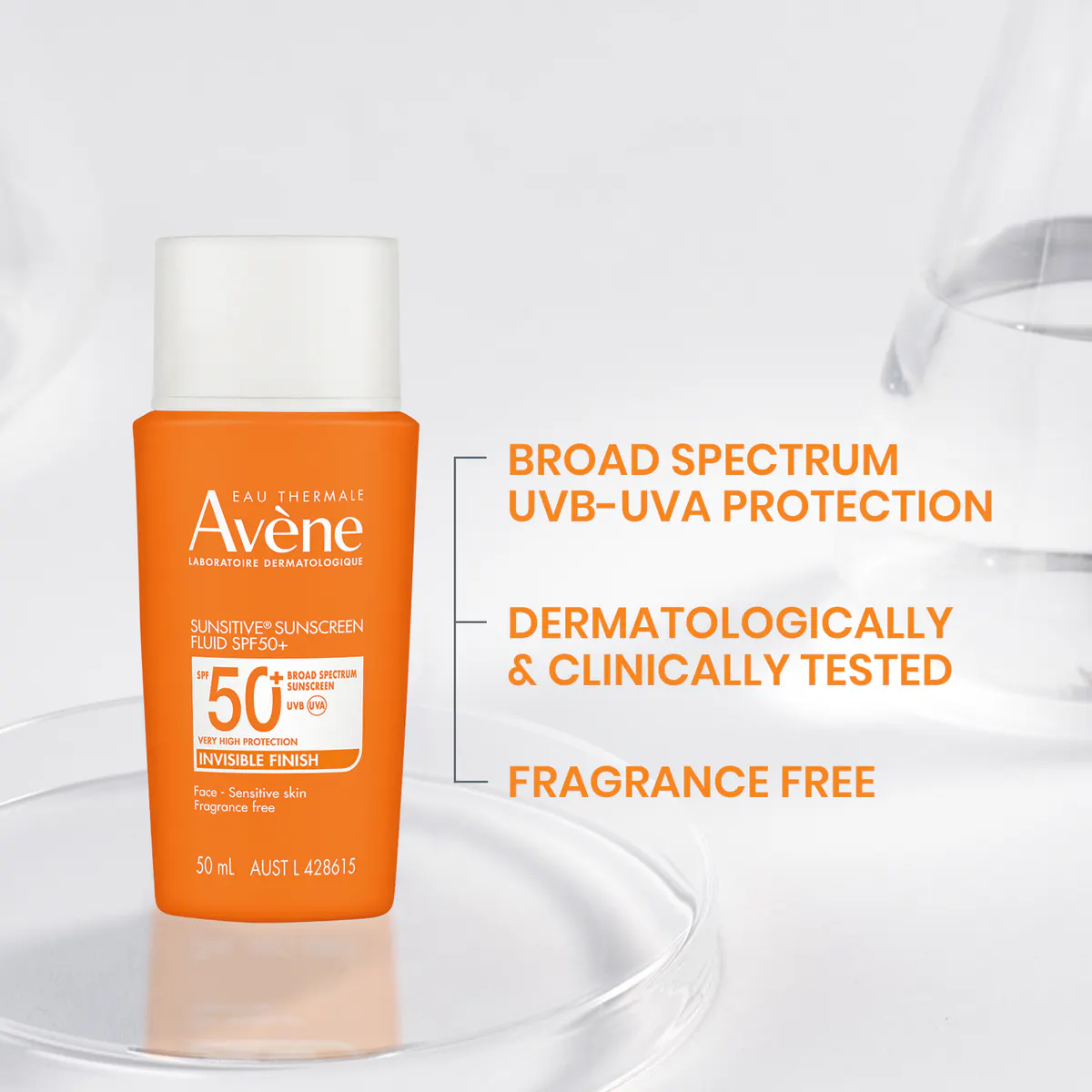 Avène Sunsitive Sunscreen Fluid SPF50+ 50ml, view 5