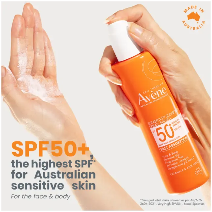 Avène Sunsitive Sunscreen Spray SPF50+ 200ml, view 2