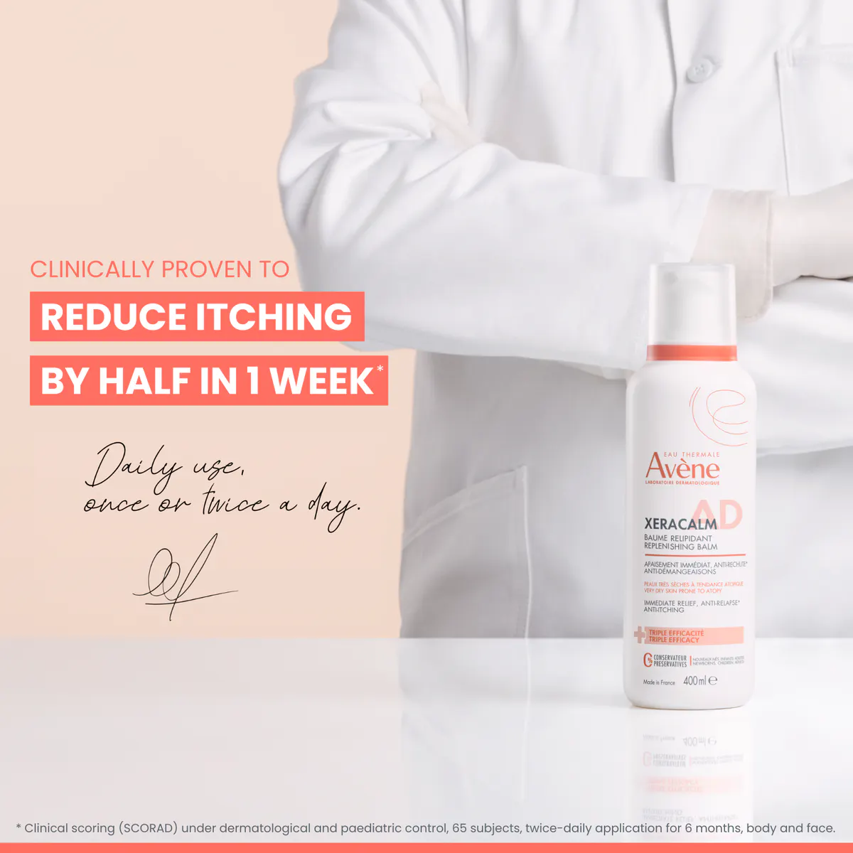 Avène XeraCalm A.D Lipid-Replenishing Balm 400ml - Moisturiser for Eczema-prone Skin, view 6