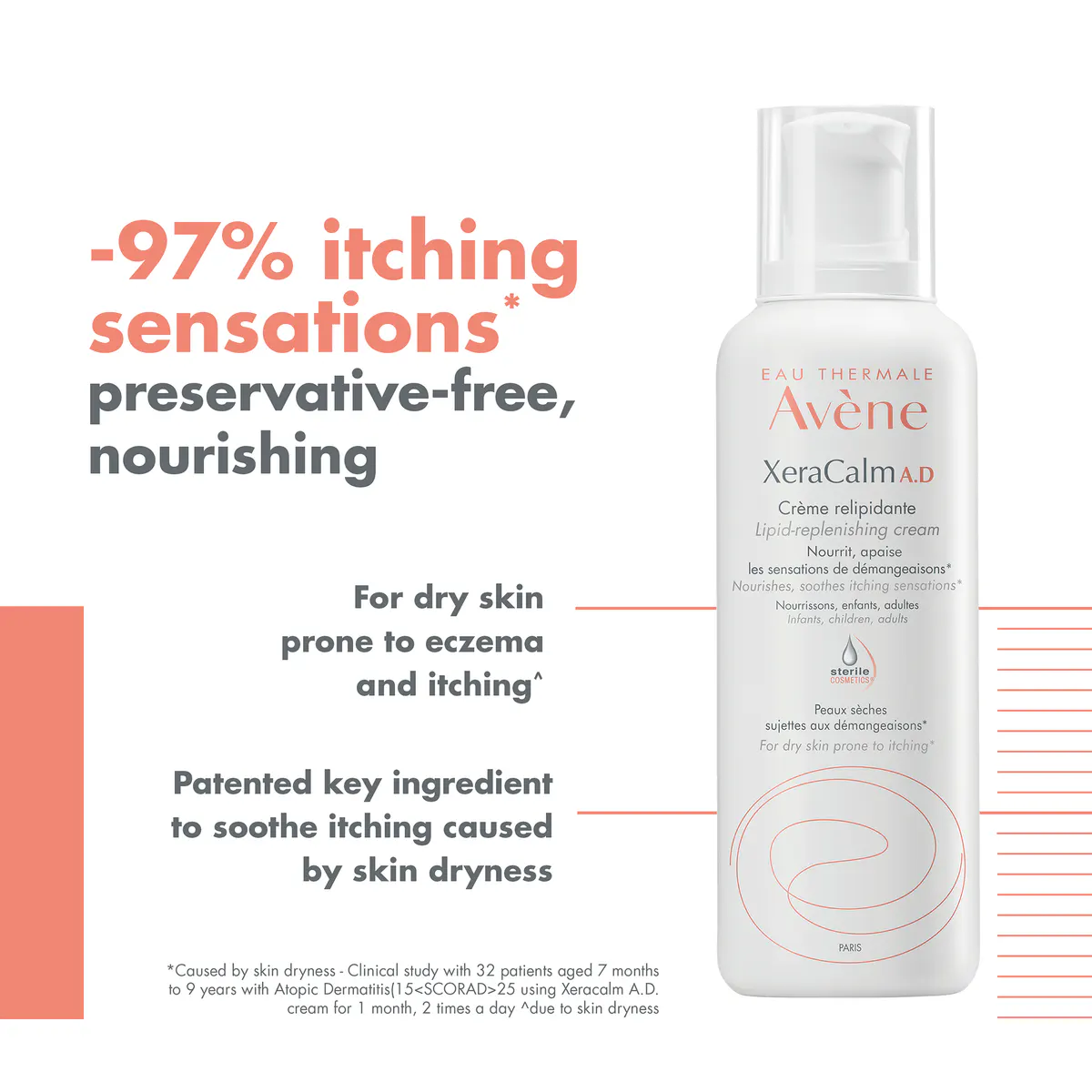 Avène XeraCalm A.D Lipid-Replenishing Cream 400ml - Moisturiser for Eczema-prone Skin, view 3