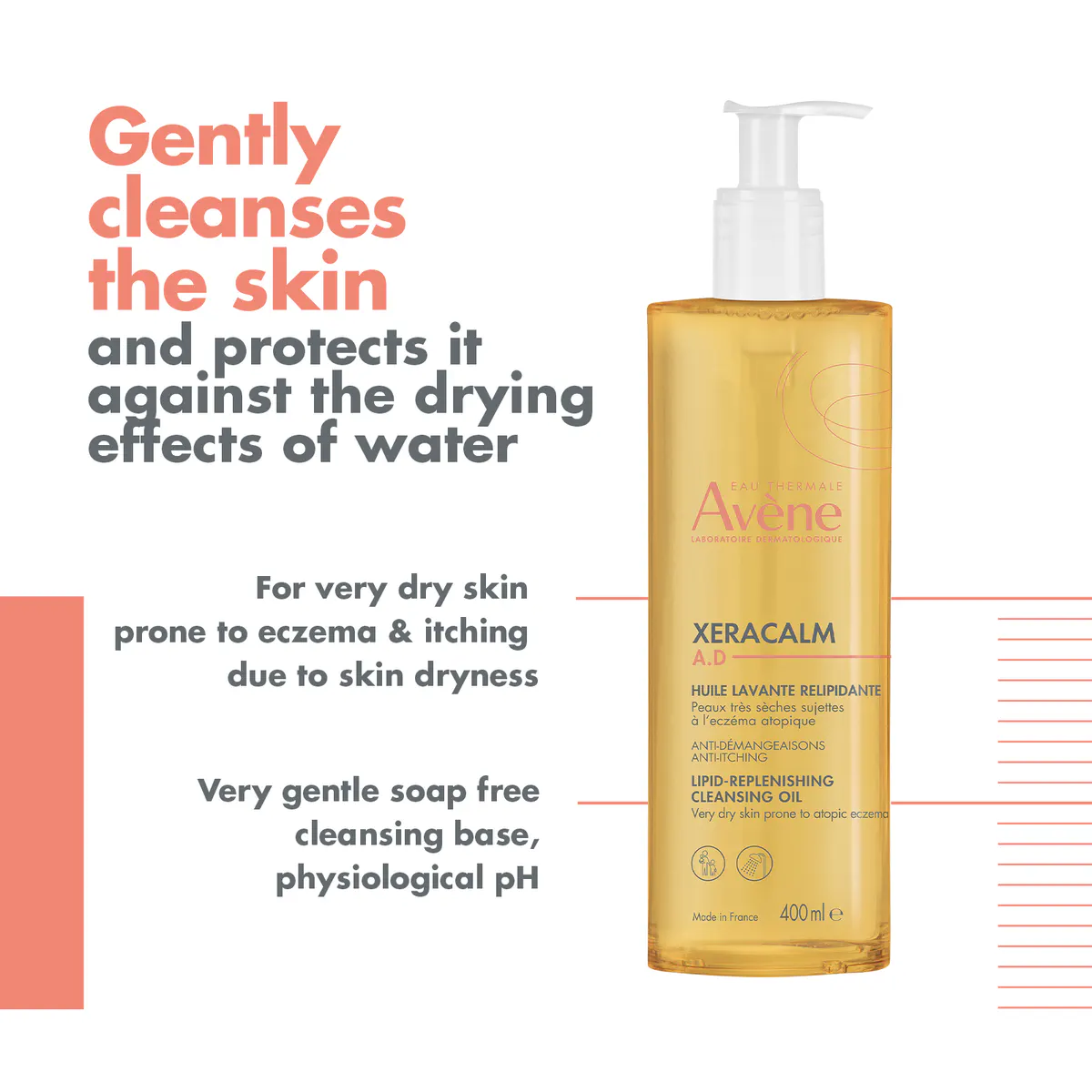 Avène XeraCalm A.D. Cleansing Oil 400ml - Cleanser for Eczema-prone Skin, view 2