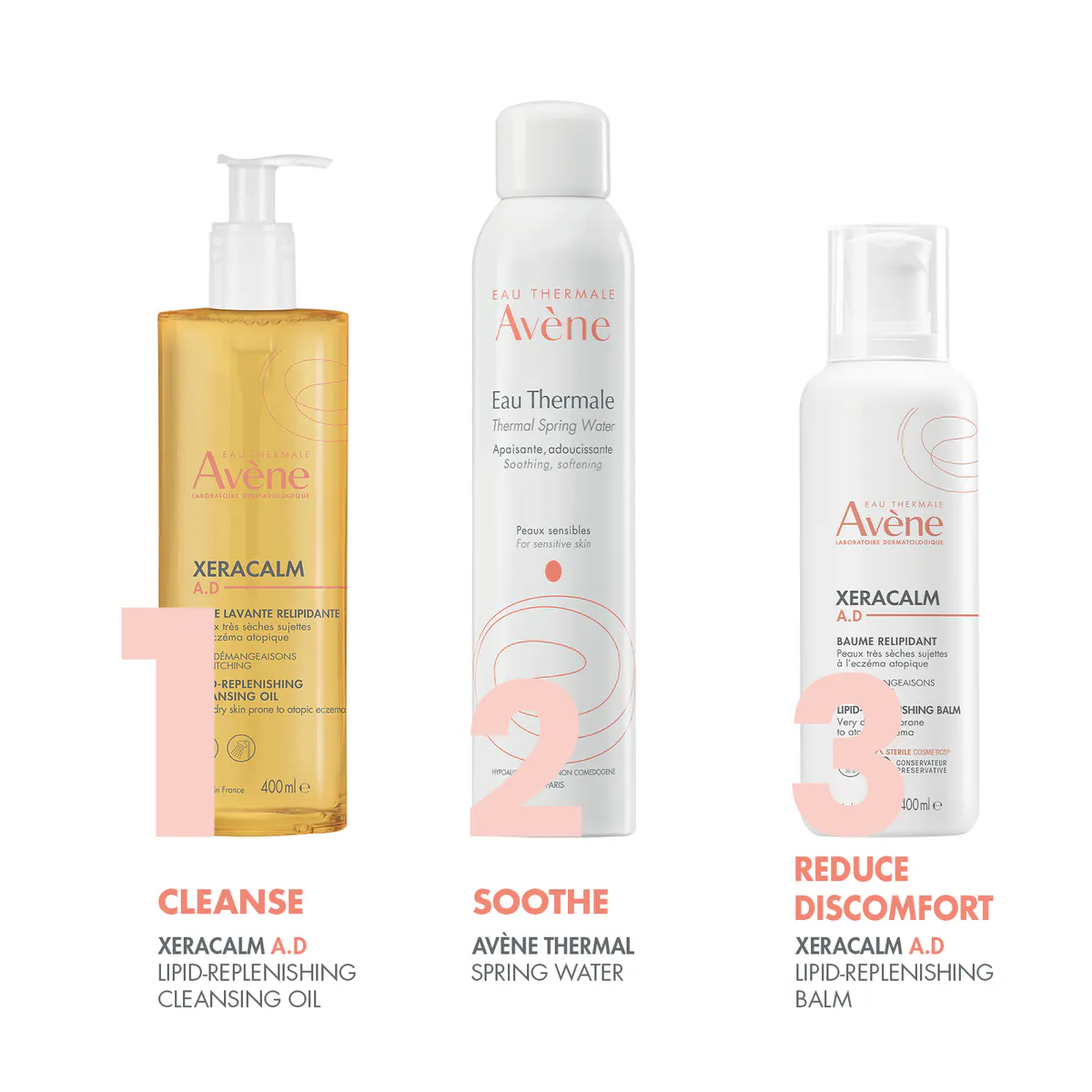 Avène XeraCalm A.D. Cleansing Oil 400ml - Cleanser for Eczema-prone Skin, view 3