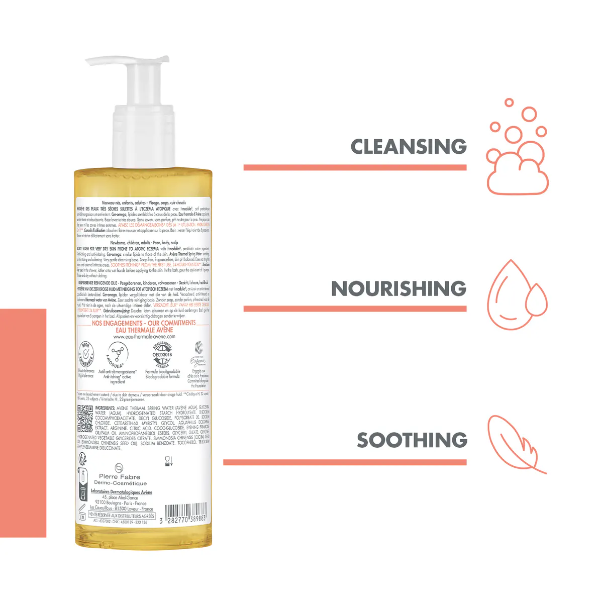 Avène XeraCalm A.D. Cleansing Oil 400ml - Cleanser for Eczema-prone Skin, view 4