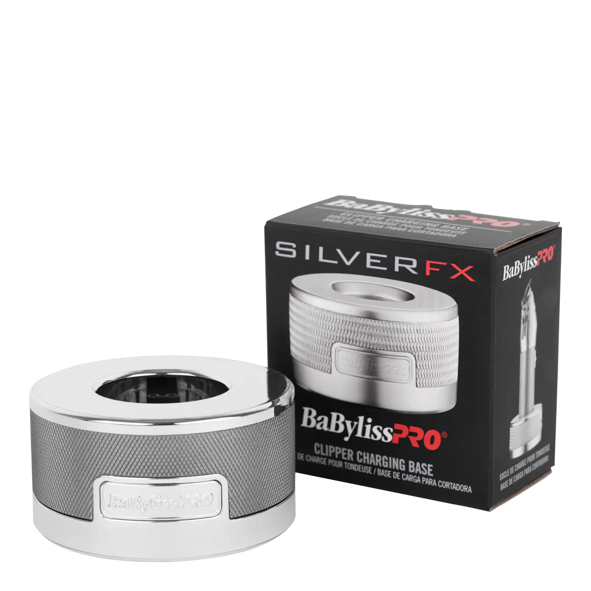 BaBylissPRO Charging Base Clipper - Silver, view 3