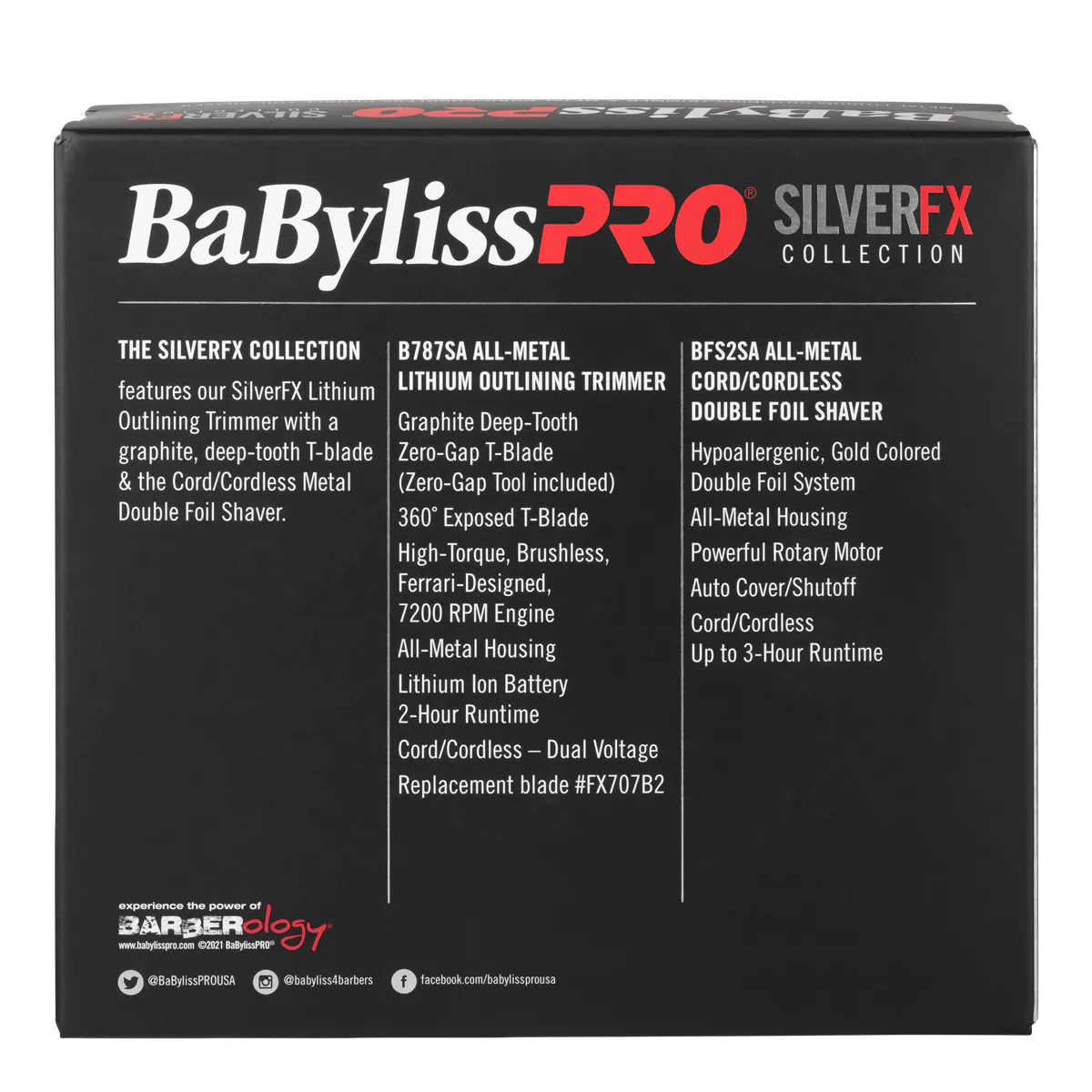 BaBylissPRO Duo Silver Double Foil Shaver and Outliner Trimmer, view 3