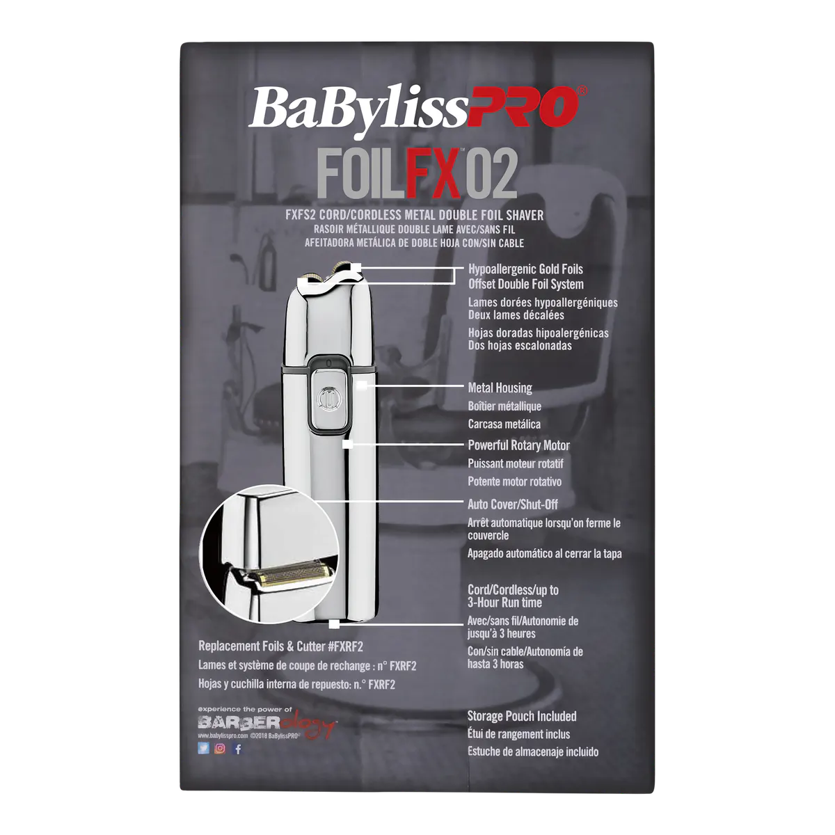 BaBylissPRO FoilFX02 Metal Double Foil Shaver, view 4