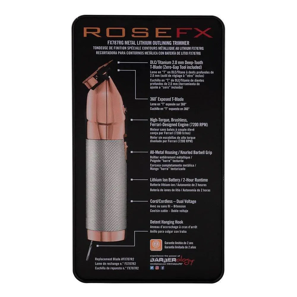 BaBylissPRO RoseFX Skeleton Lithium Hair Trimmer, view 4