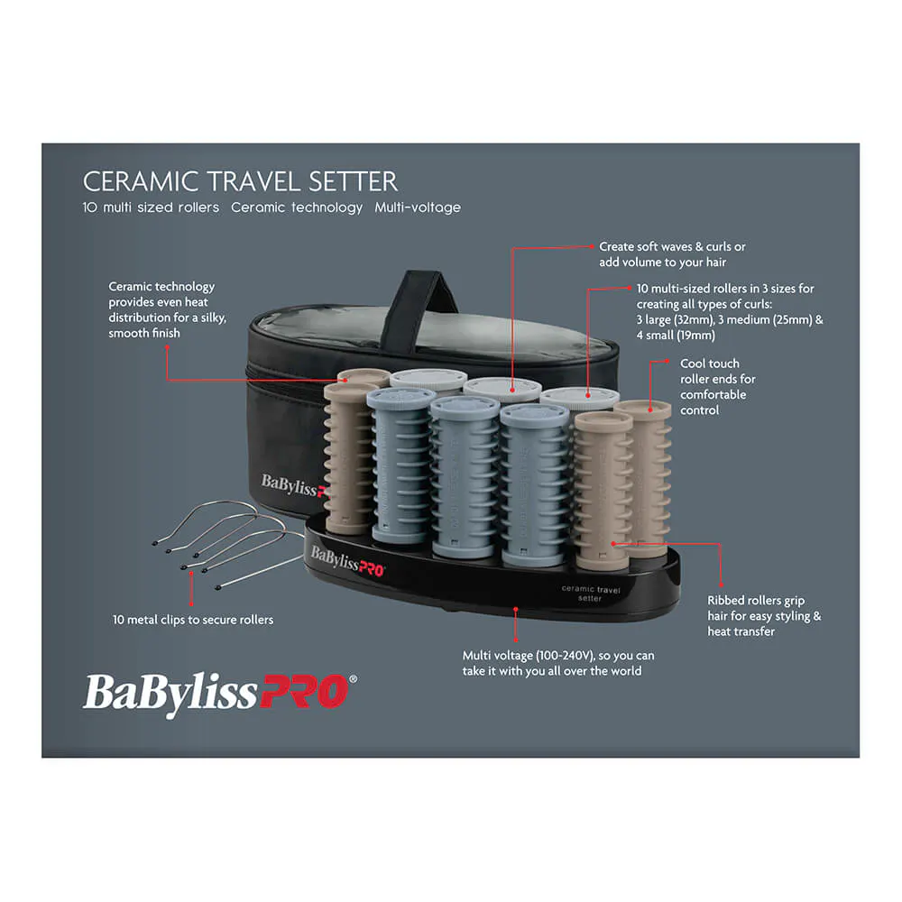 BaBylissPRO Ceramic Travel Setter Roller Set - 10pc, view 3