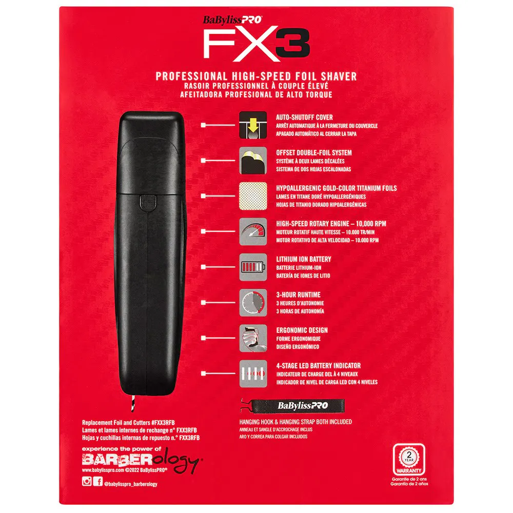 BaBylissPRO FX3 Double Foil Shaver, view 3