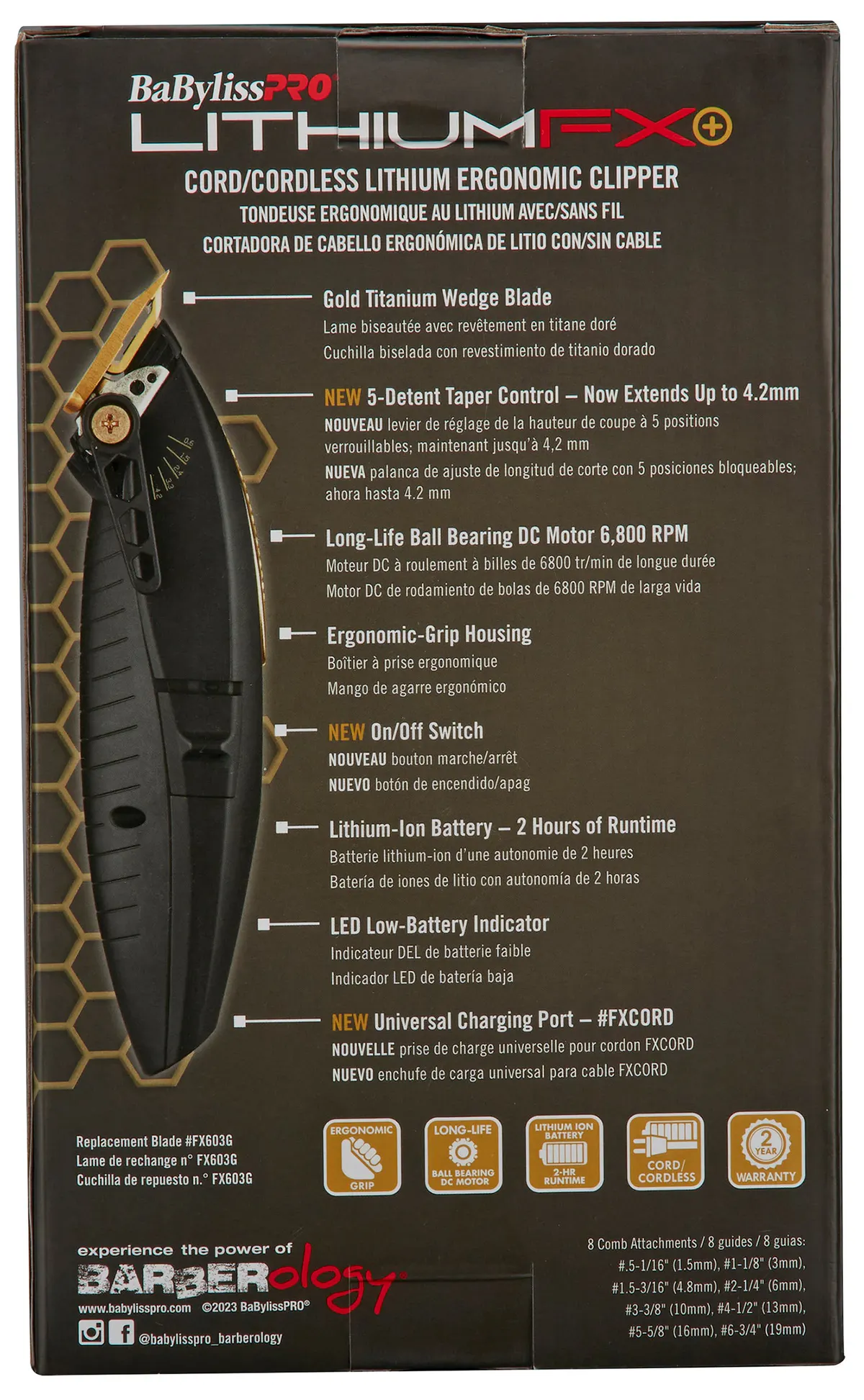 BaBylissPRO Lithium FX Clipper Cord/Cordless, view 3