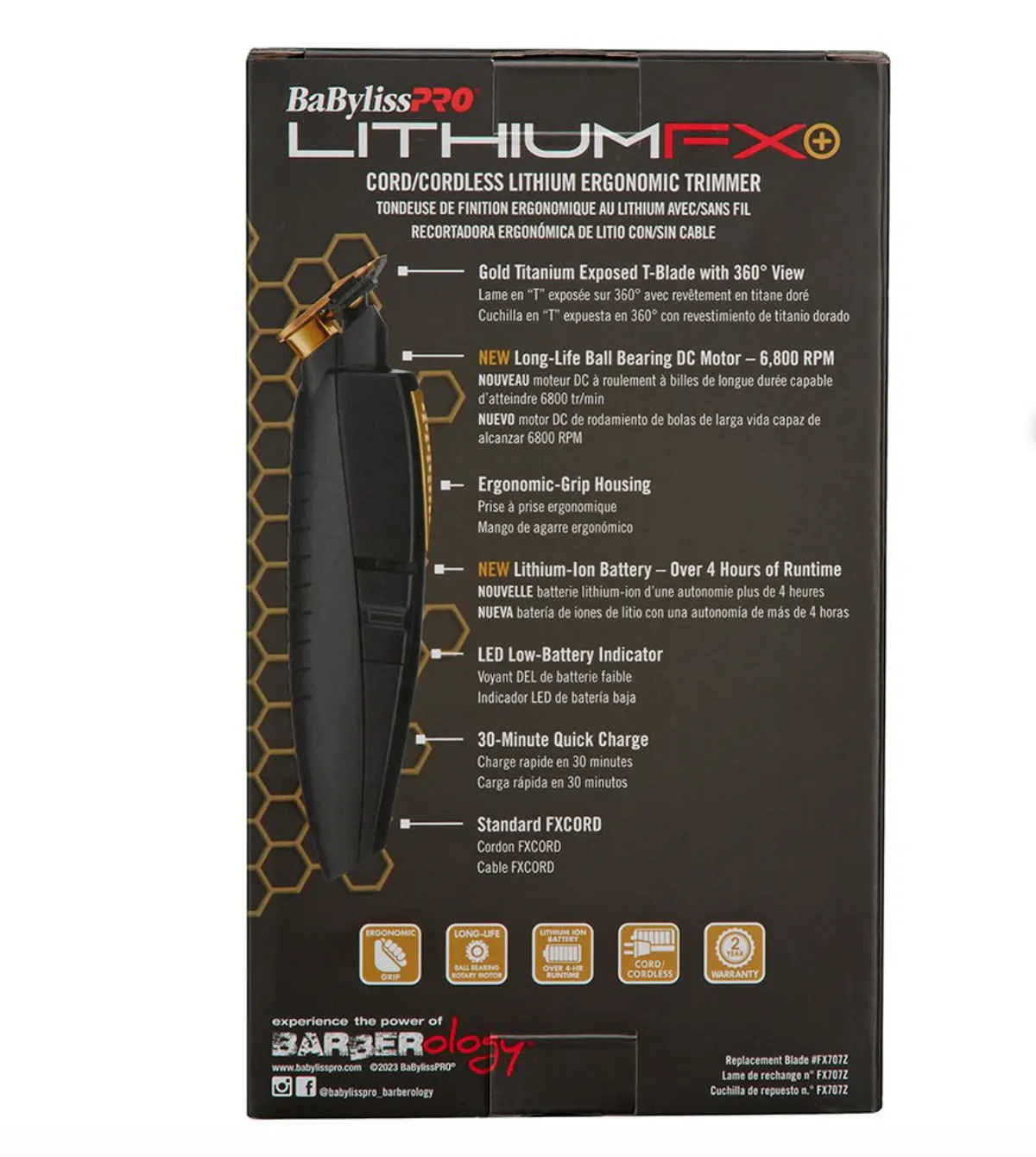 BaBylissPRO Lithium FX Trimmer Cord/Cordless, view 3