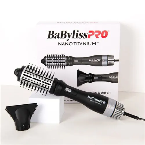 BaBylissPRO Nano Titanium Detachable 2 In 1 Hot Air Brush and Dryer, view 6