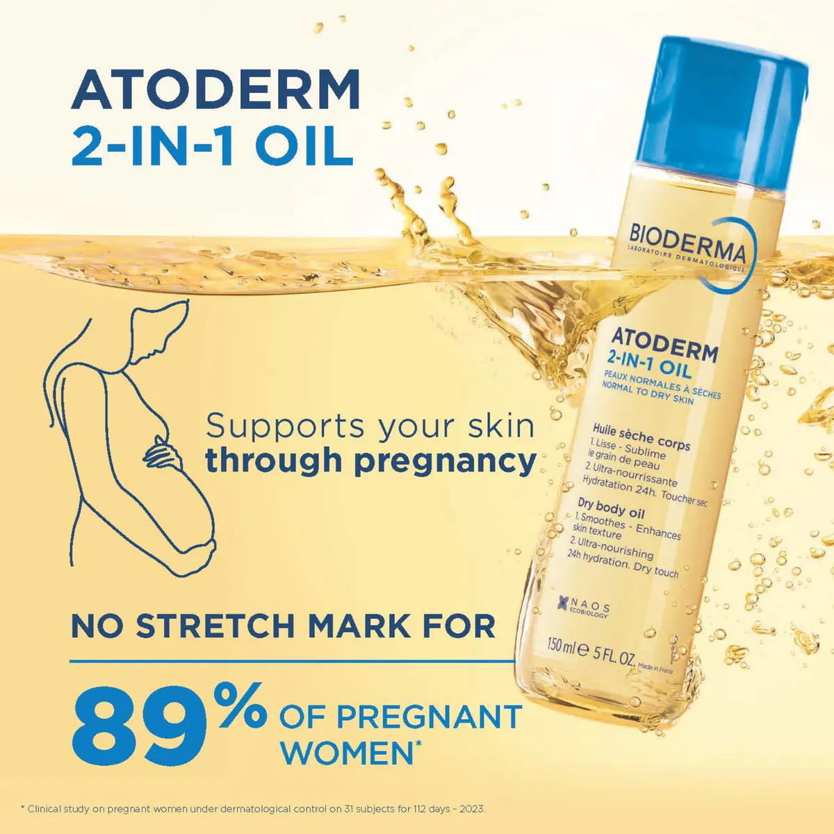 Bioderma Atoderm 2-in-1 Oil Nourishing Dry Body Oil With AHA 150ml, view 3