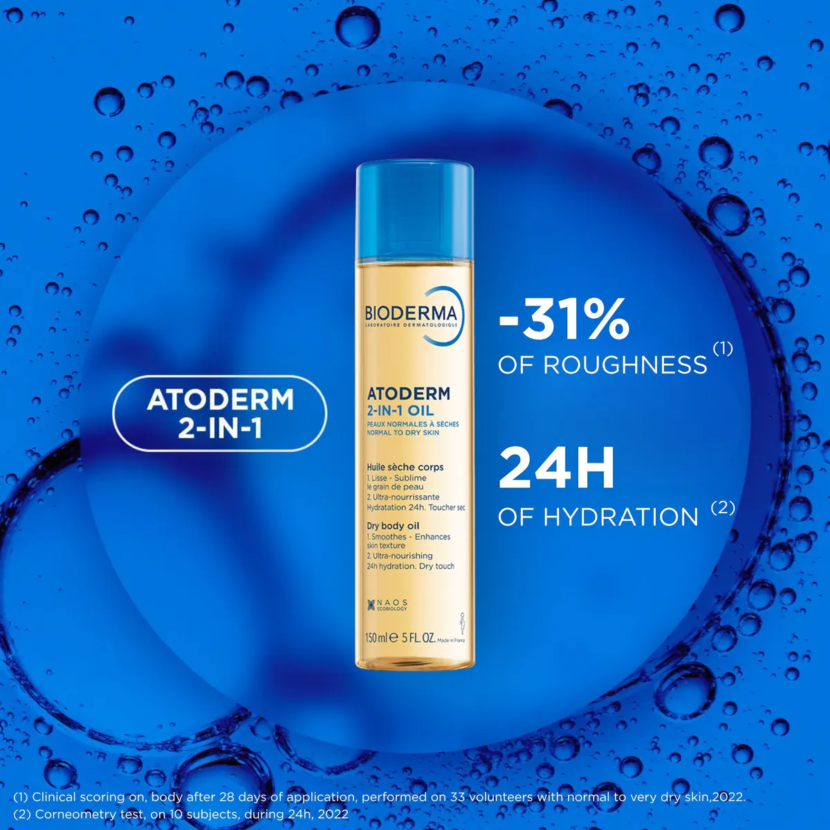 Bioderma Atoderm 2-in-1 Oil Nourishing Dry Body Oil With AHA 150ml, view 5