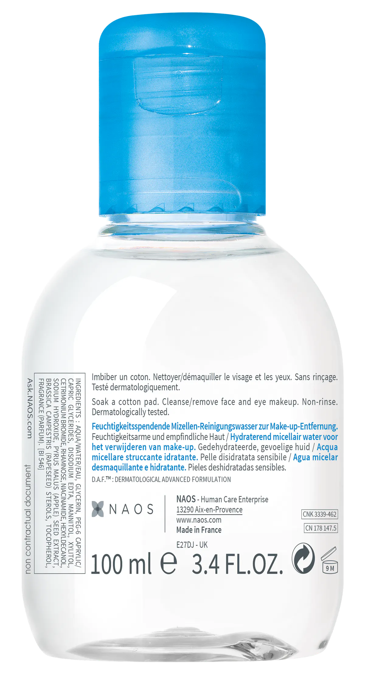 Bioderma Hydrabio H2O Hydrating Micellar Water Cleanser for Dehydrated Skin 100ml, view 2