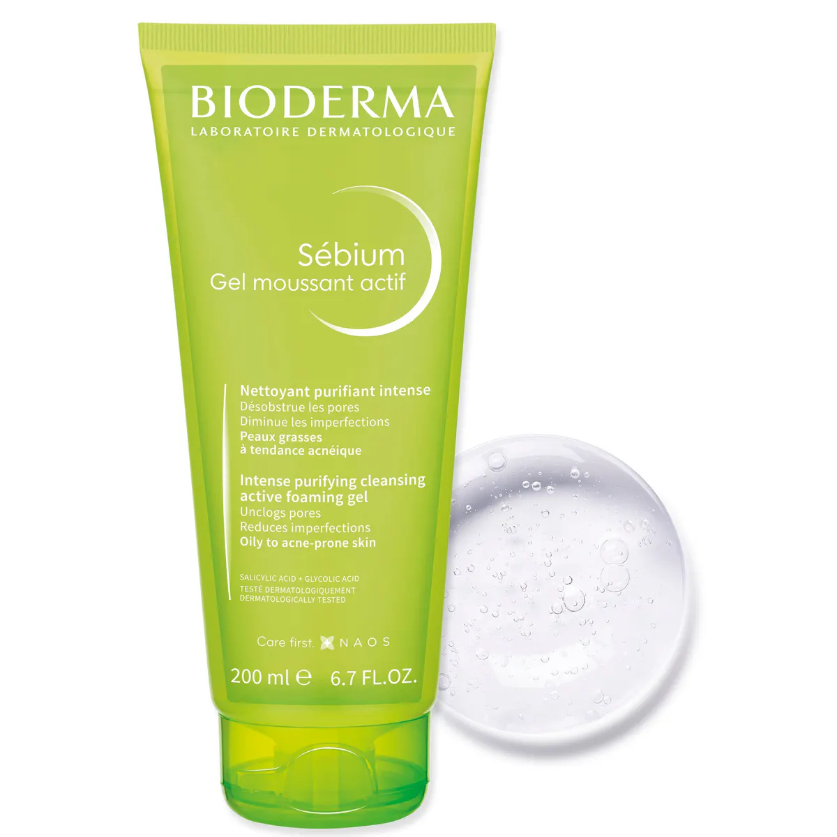 Bioderma Sebium Gel Moussant Actif Anti-Blemish Gel Cleanser for Acne-Prone Skin 200ml, view 2